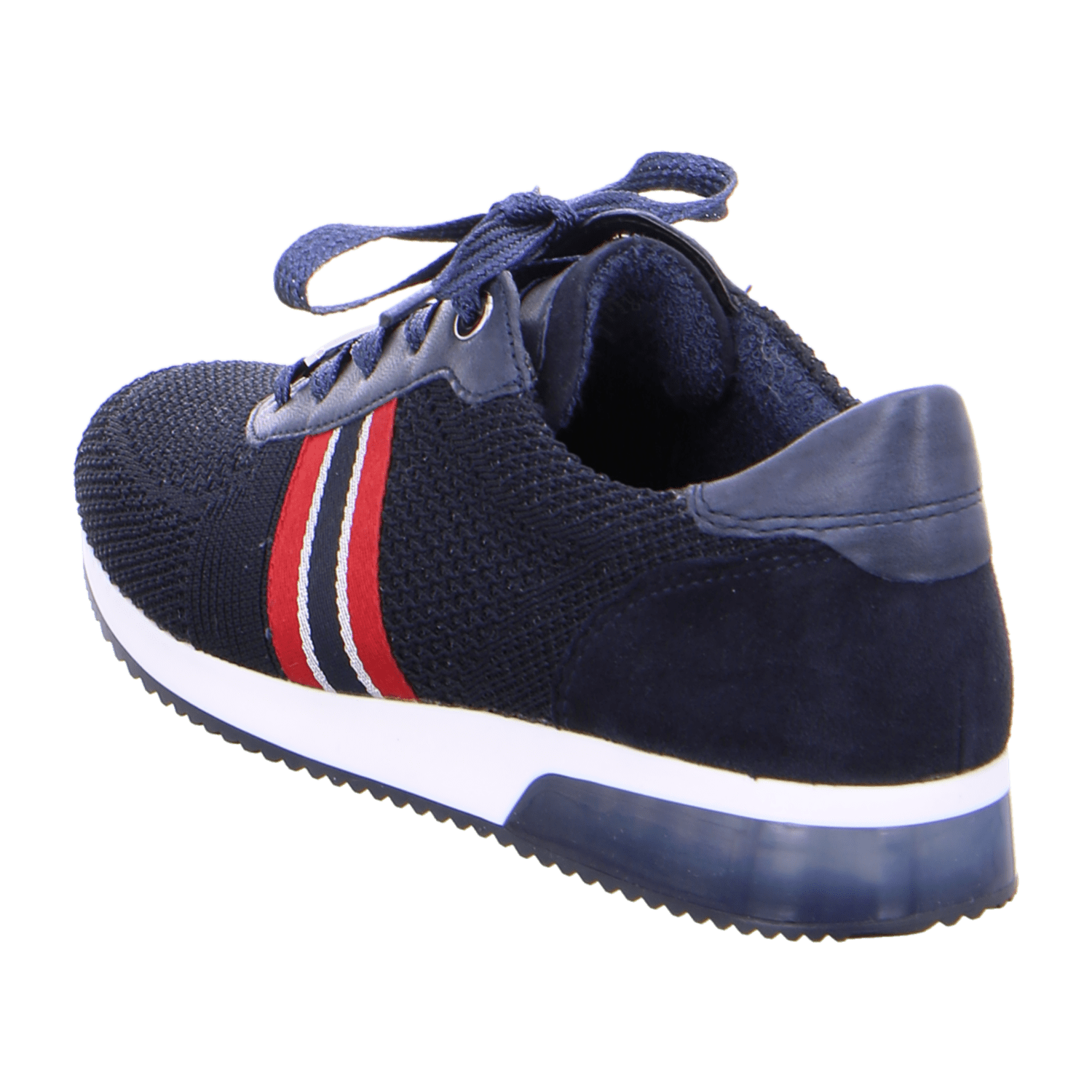 ARA LISBON Women's Nubuck Leather Slip-On Sneakers with Lace-Up Closure, Round Toe and Cold-Weather Lined Interior in Blue Silver