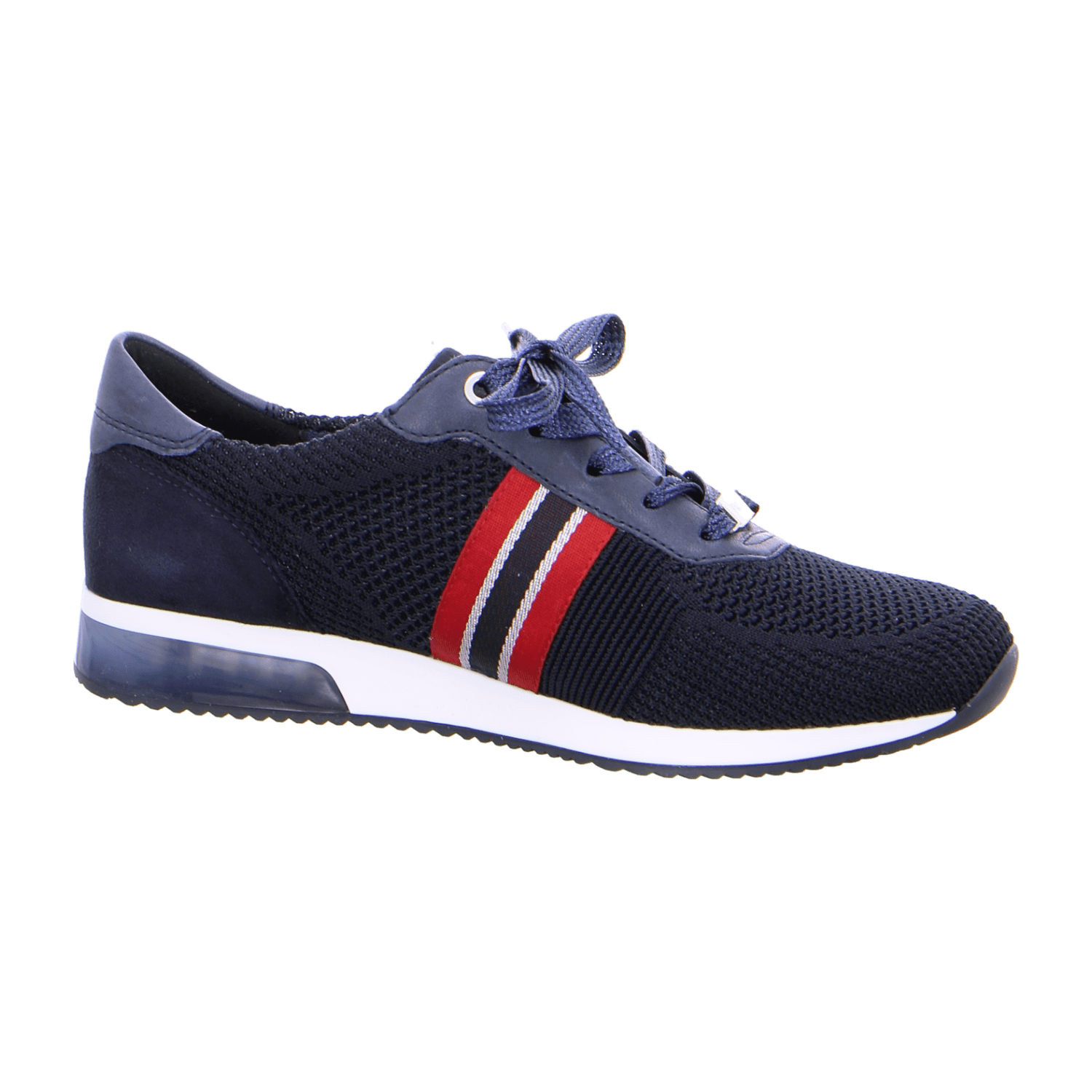 ARA LISBON Women's Nubuck Leather Slip-On Sneakers with Lace-Up Closure, Round Toe and Cold-Weather Lined Interior in Blue Silver