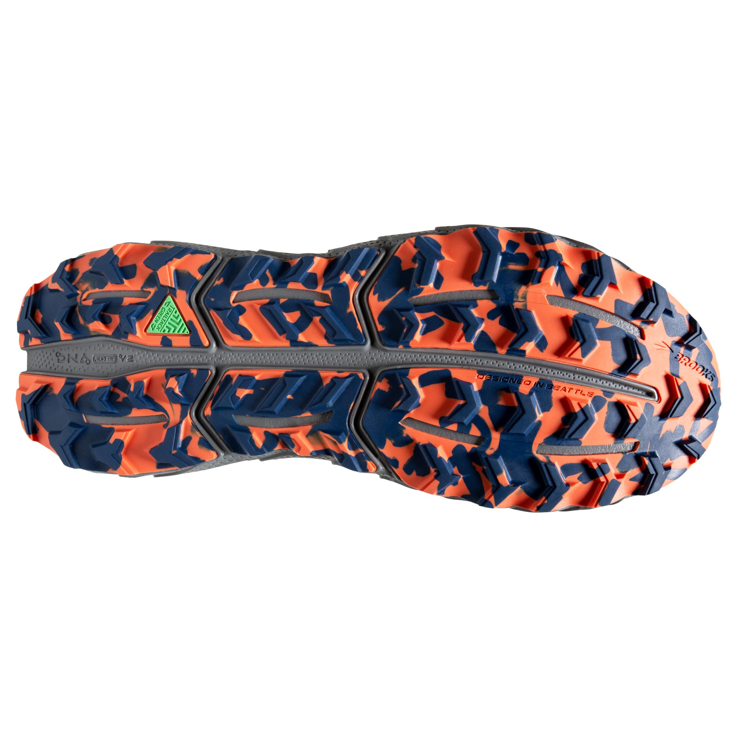Brooks Men Cascadia 17 Running Shoes Mesh Blue Navy Firecracker