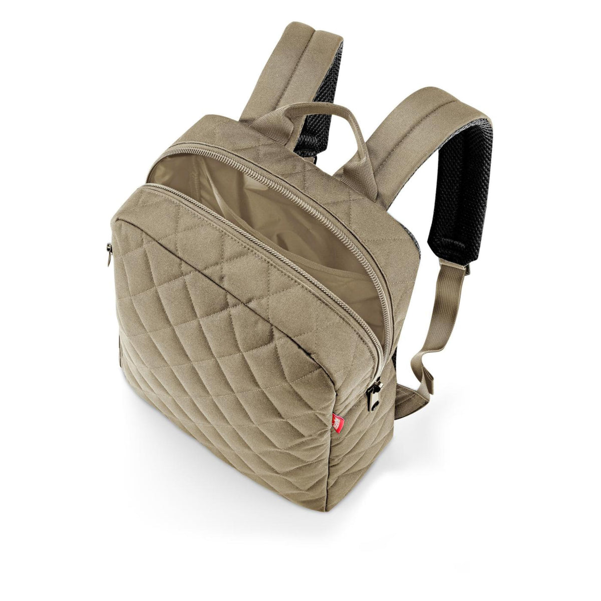 reisenthel Classic Backpack RHOMBUS OLIVE - Women's Casual Daypack with Zip Pockets