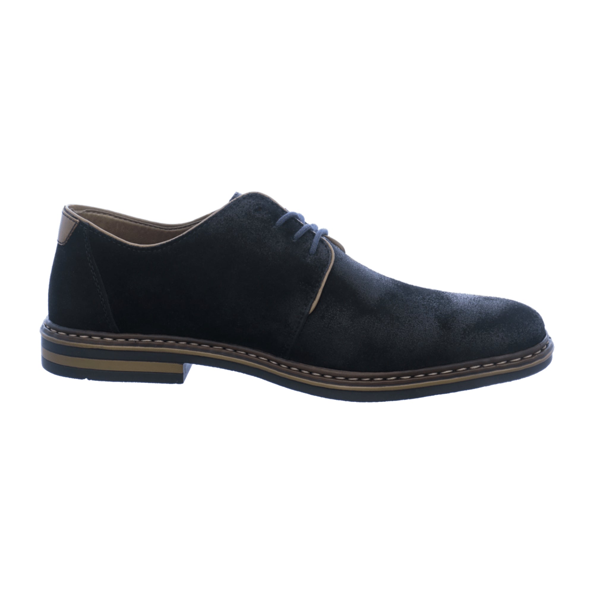 Rieker Elegant Black Men's Lace-Up Shoes Leather Upper Year-Round Wear