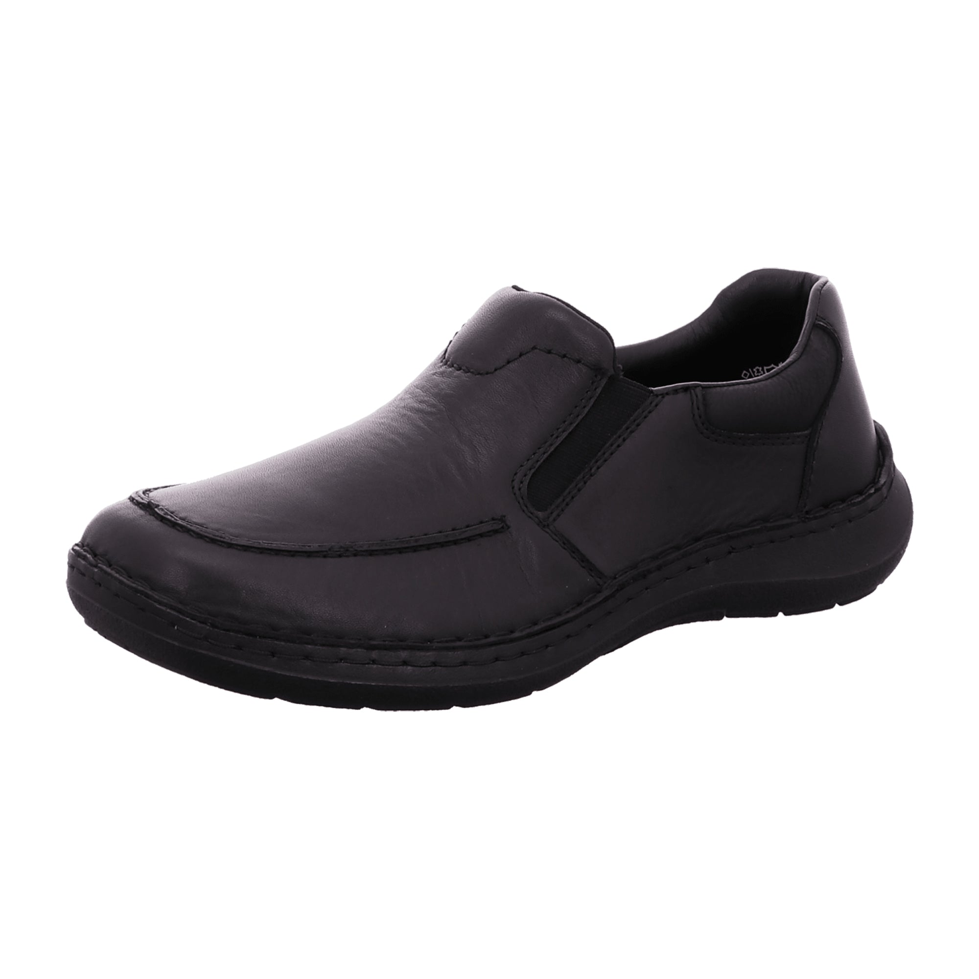 Rieker Black Leather Slip-On Shoes Comfortable Shock Absorbing Lightweight Soles