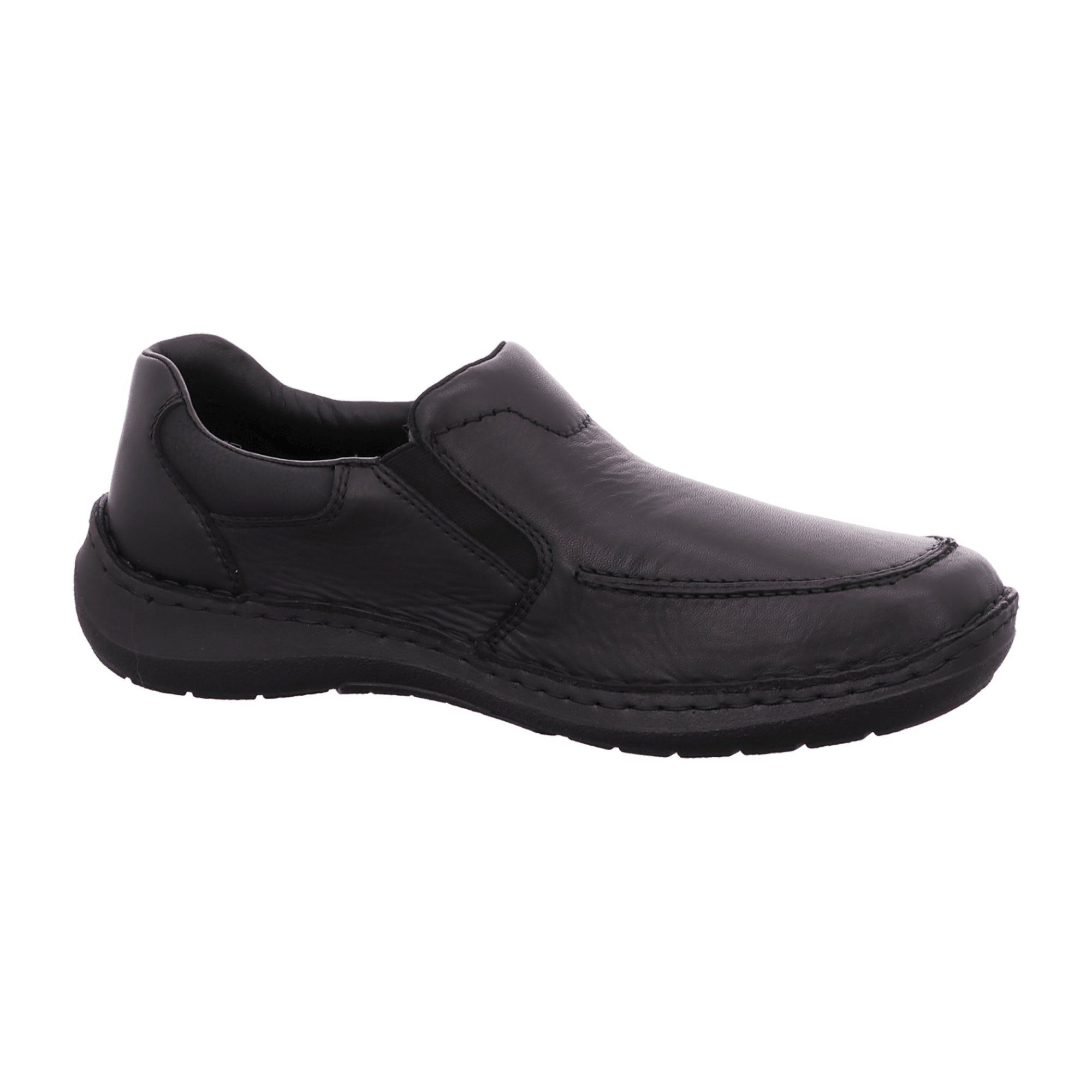 Rieker Black Leather Slip-On Shoes Comfortable Shock Absorbing Lightweight Soles