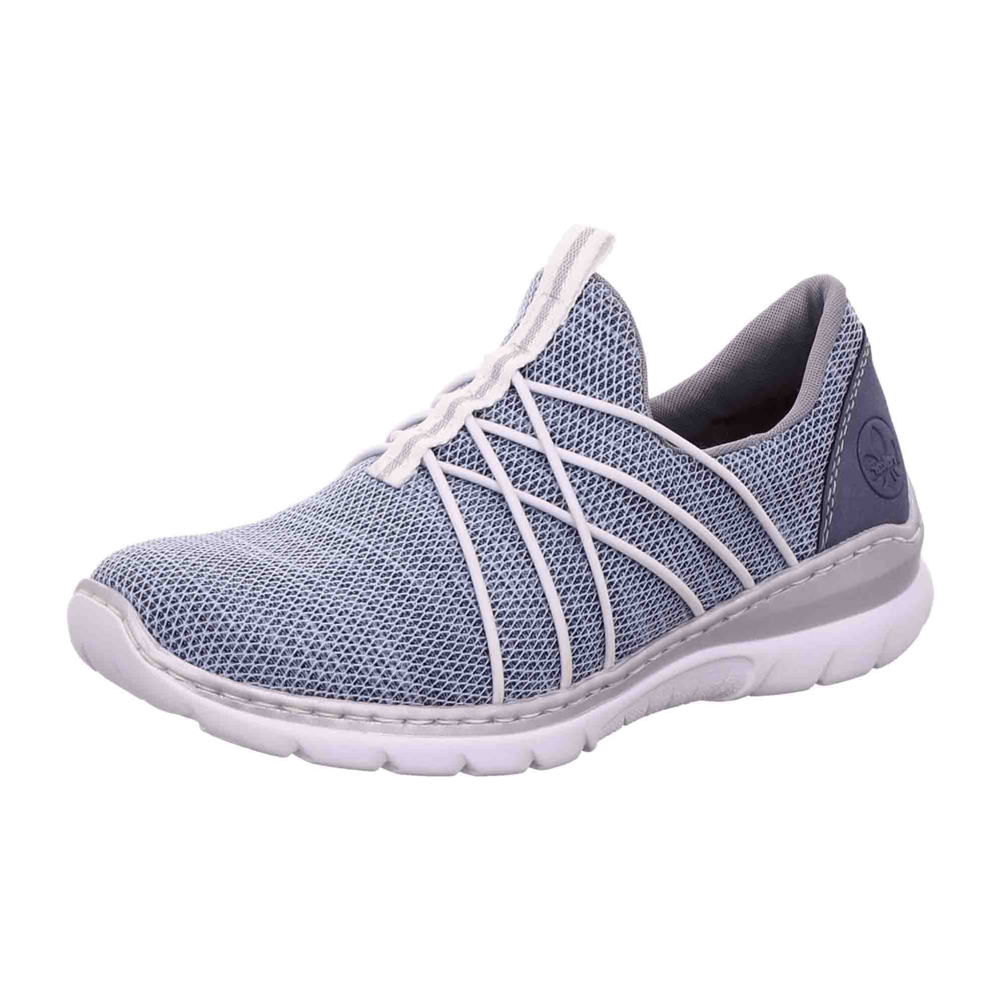 Rieker Blue Slip-On Sneakers for Women with Comfort Sole and Elastic Insert