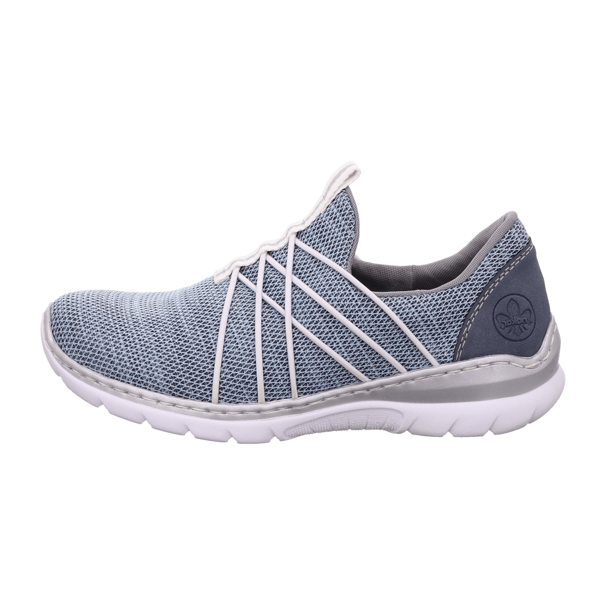 Rieker Blue Slip-On Sneakers for Women with Comfort Sole and Elastic Insert