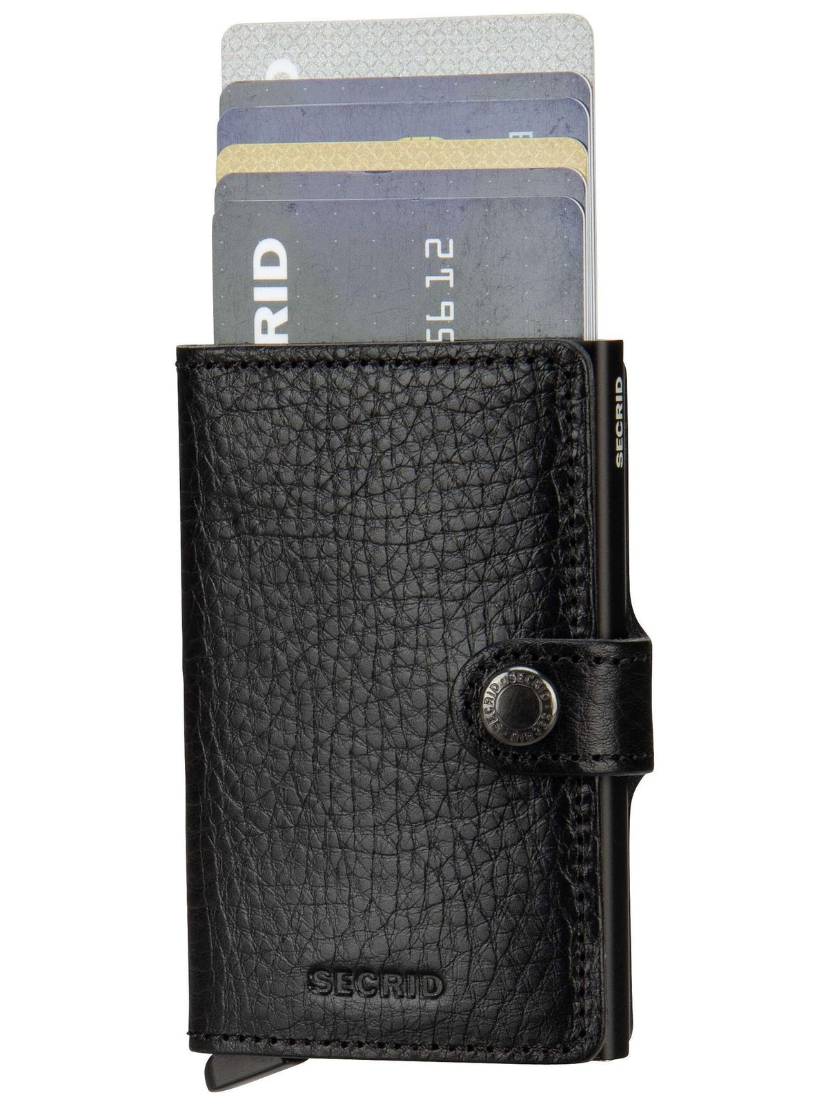Secrid Miniwallet Veg Tanned Leather Wallet - RFID Protected Black