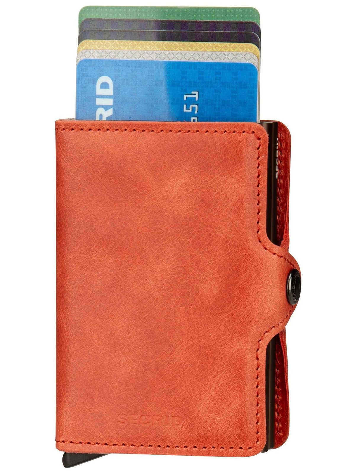 Secrid Vintage RFID Leather Wallet Orange - Slim Bifold for Cards & Notes