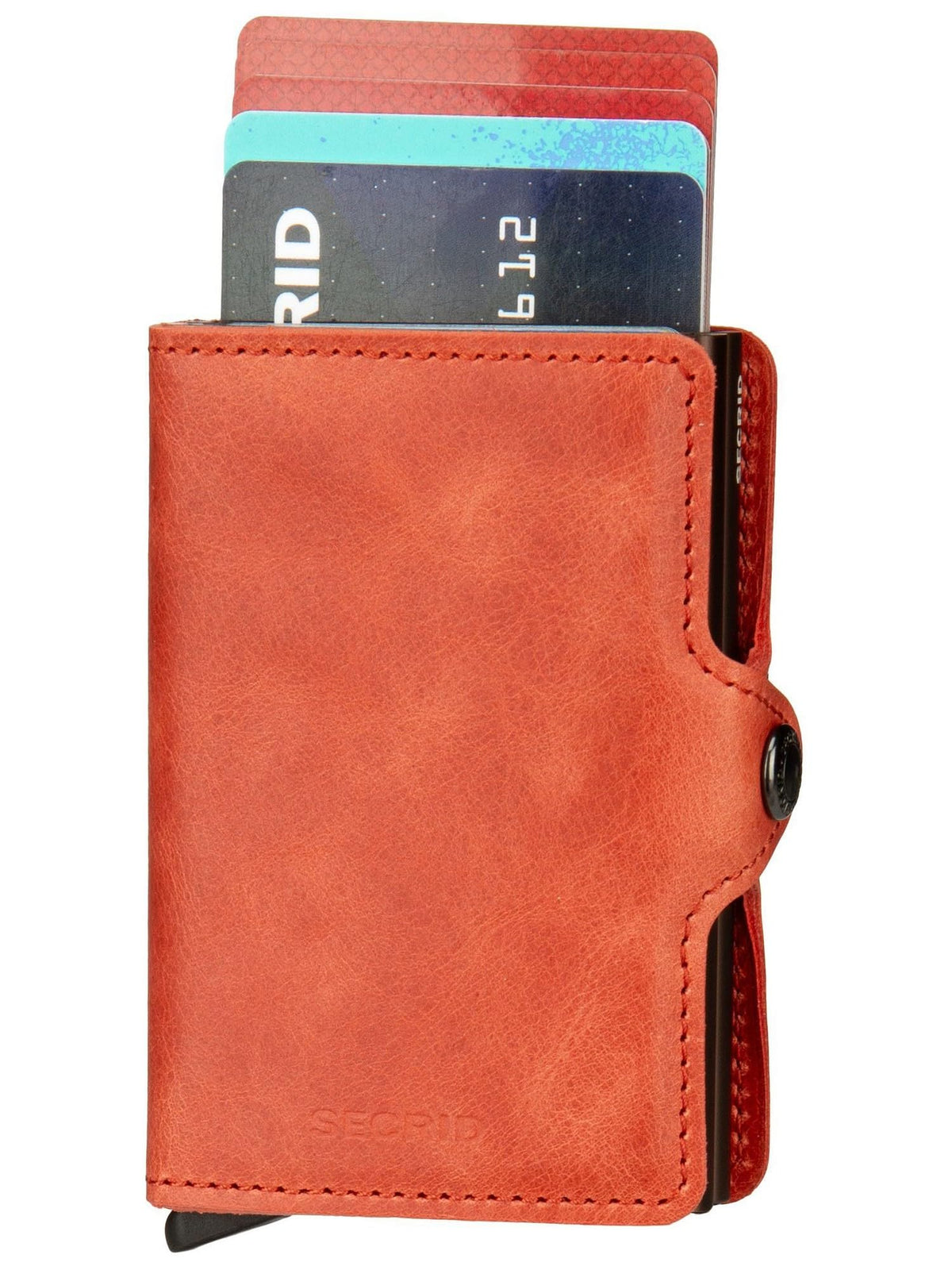 Secrid Vintage RFID Leather Wallet Orange - Slim Bifold for Cards & Notes