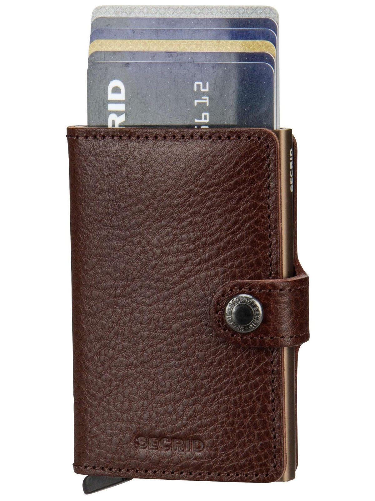 Secrid Miniwallet Veg Tanned Leather Wallet - Espresso Brown, Slim RFID