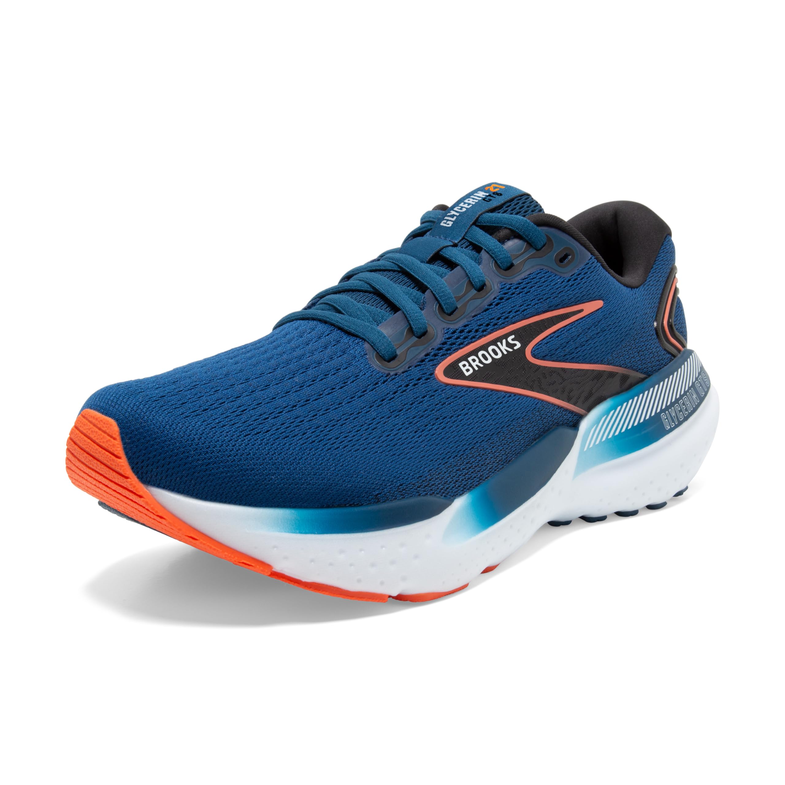 Brooks Glycerin GTS 21 Men's Running Shoes - Blue Opal/Black/Nasturtium