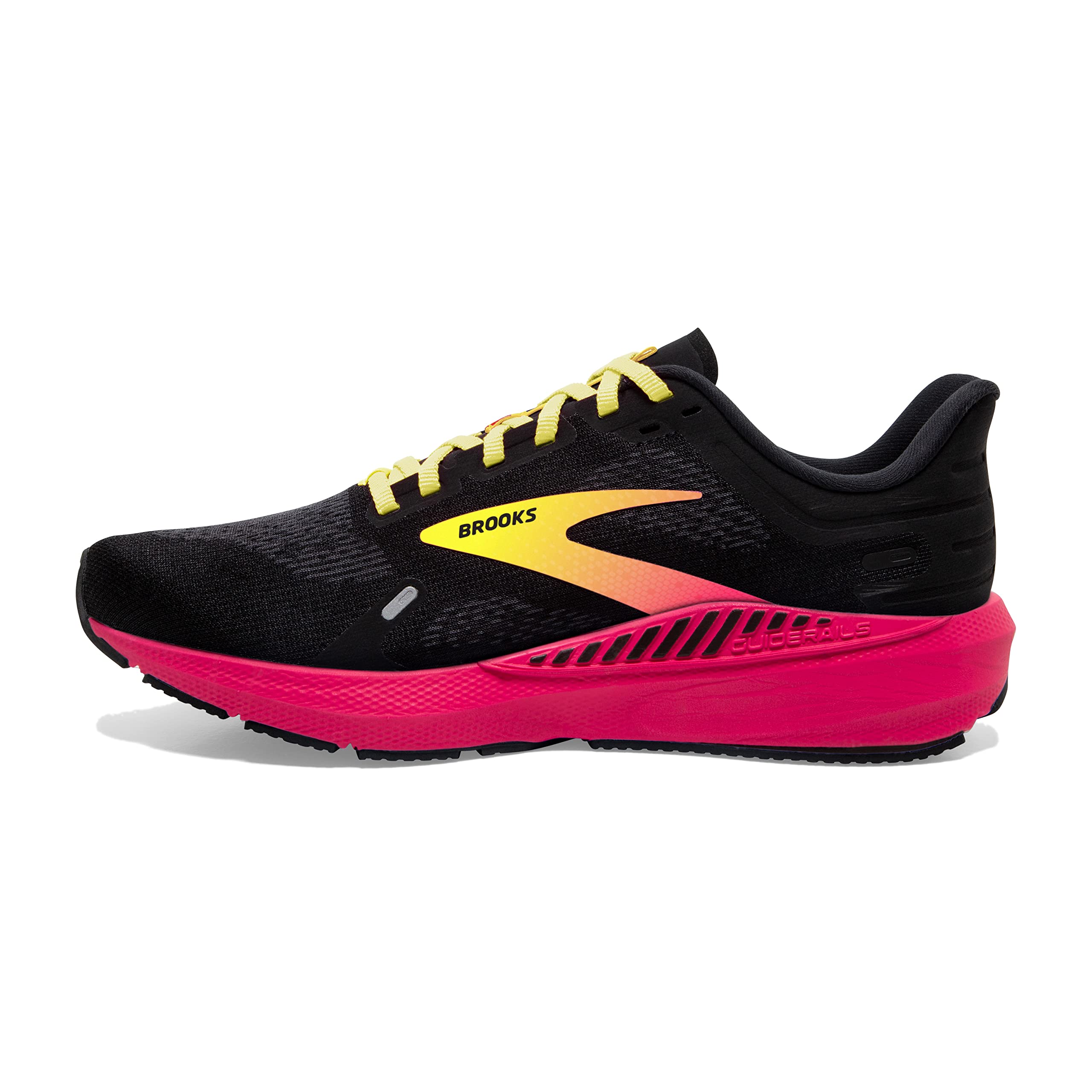 Brooks Men's Launch GTS 9 Road Running Shoes Black Pink Yellow Rubber Mesh