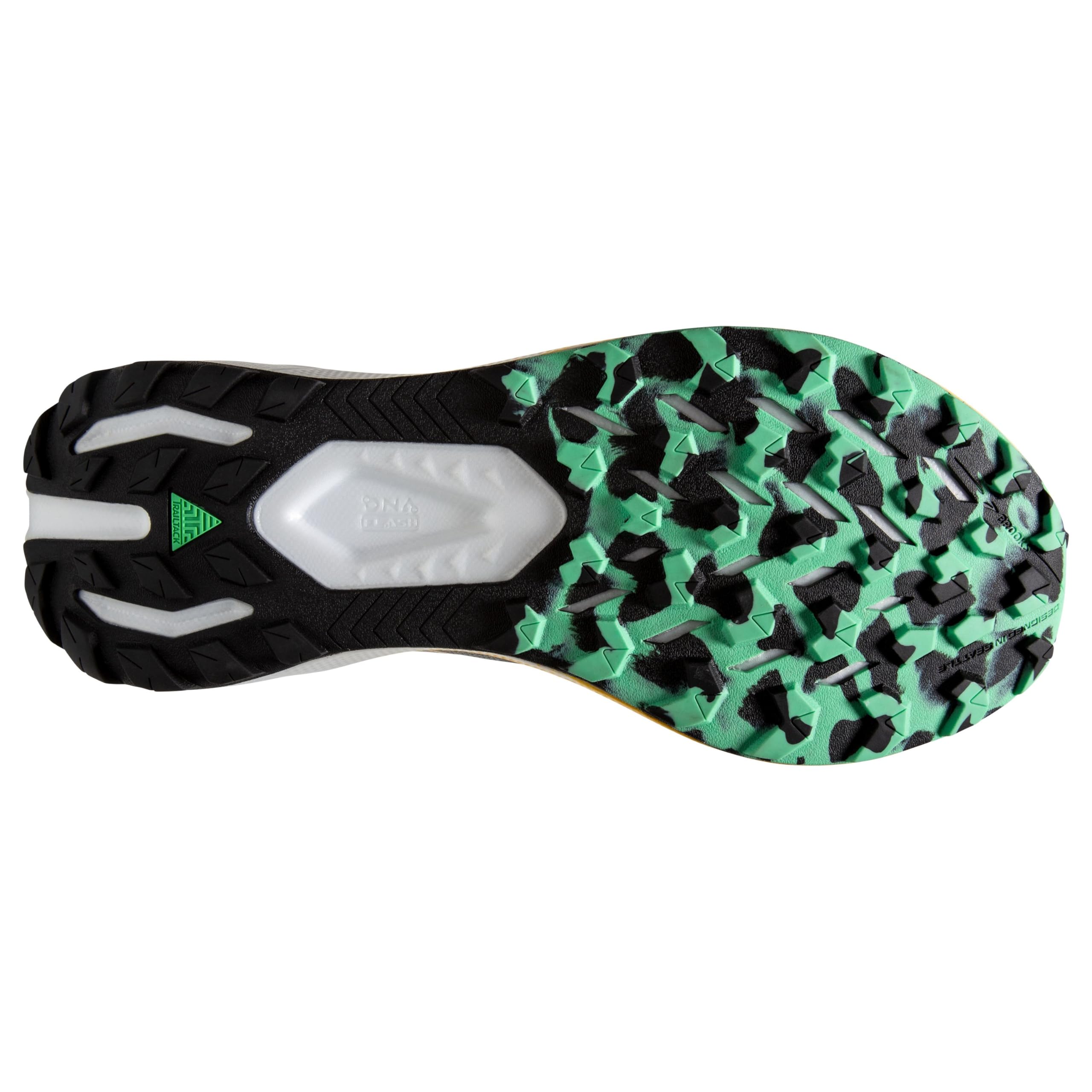 Brooks Men Catamount 3 Trail Running Shoe Leather Lemon Chrome Sedona Sage Lightweight