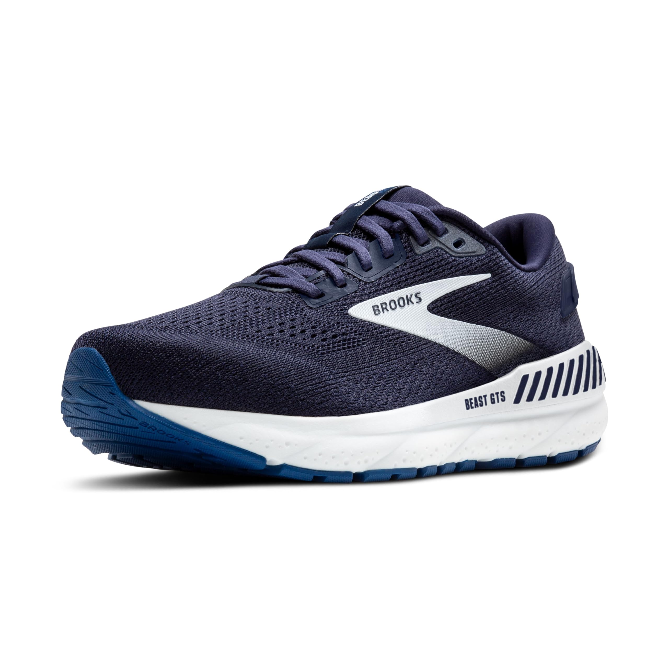 Brooks Beast GTS 24 Men's Stability Running Shoes — US 8.5 Wide (2E) / UK 7.5 / EU 42.5 — Navy/White