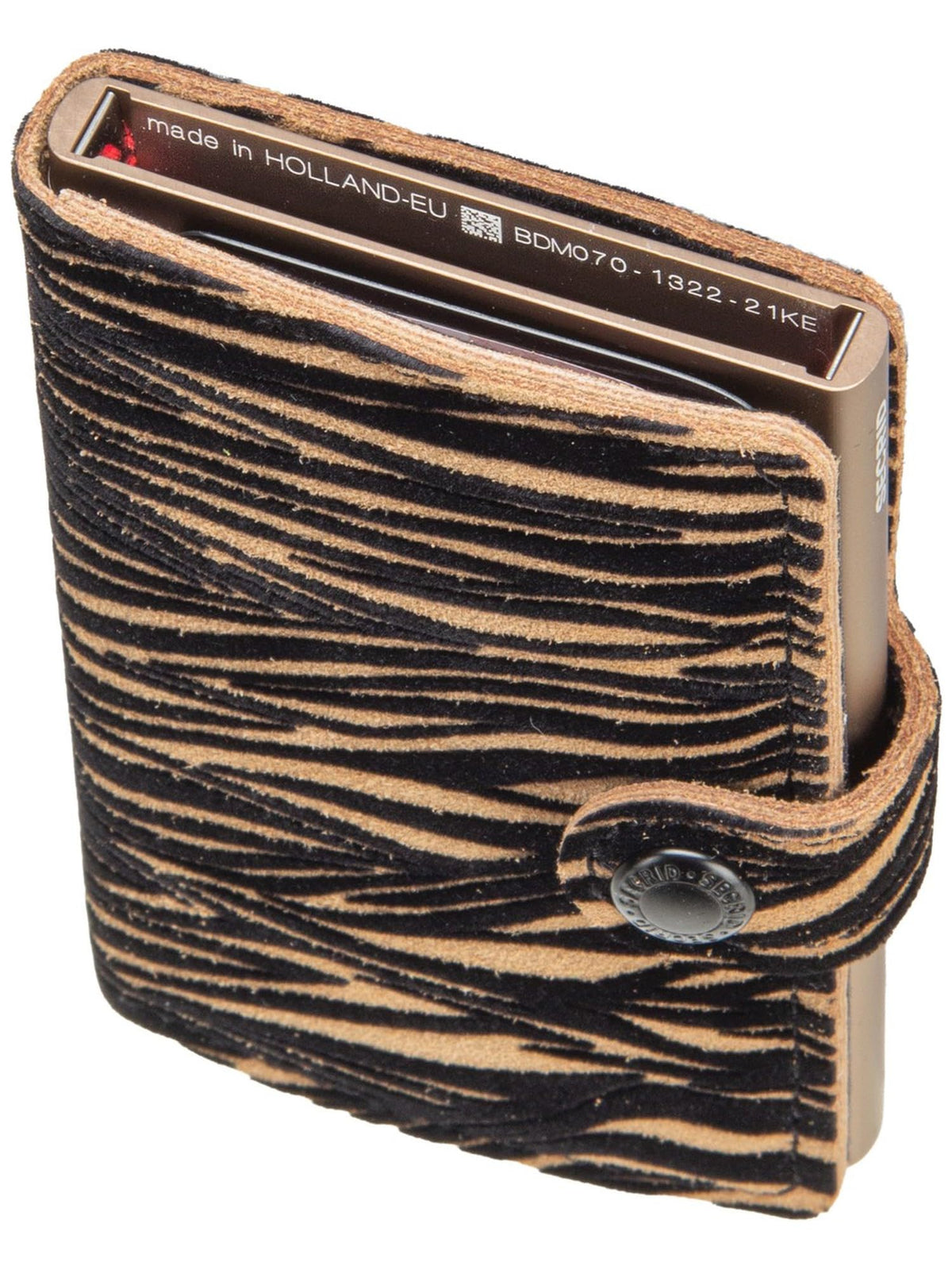 Secrid Miniwallet RFID Wallet - Women & Men Beige Leather Zebra Animal Print