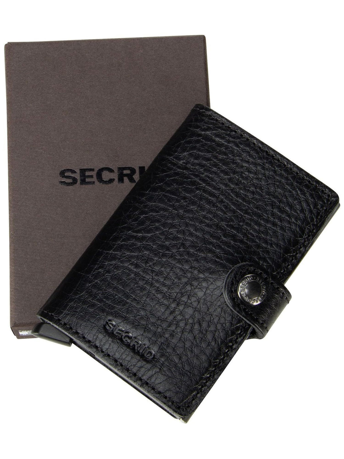 Secrid Miniwallet Veg Tanned Leather Wallet - RFID Protected Black