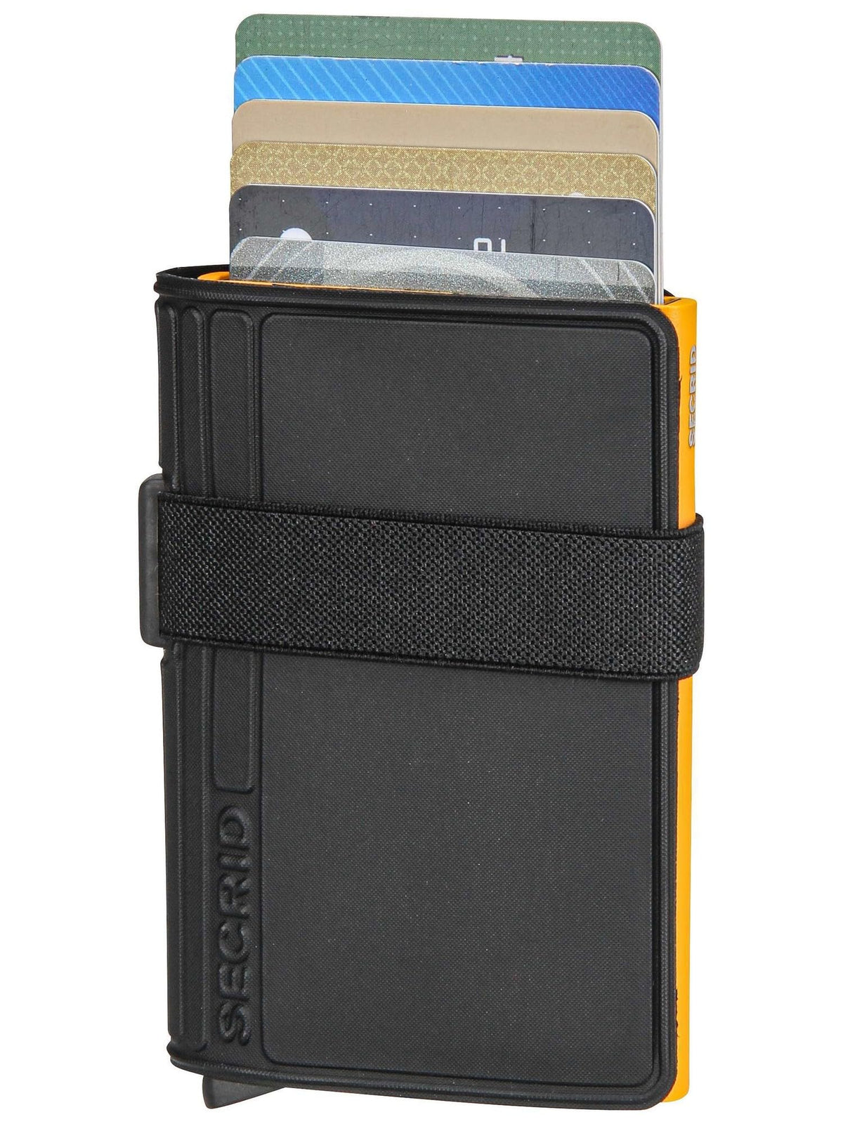 Secrid Band Wallet RFID Protected Black-Ochre Leather Credit Card Holder