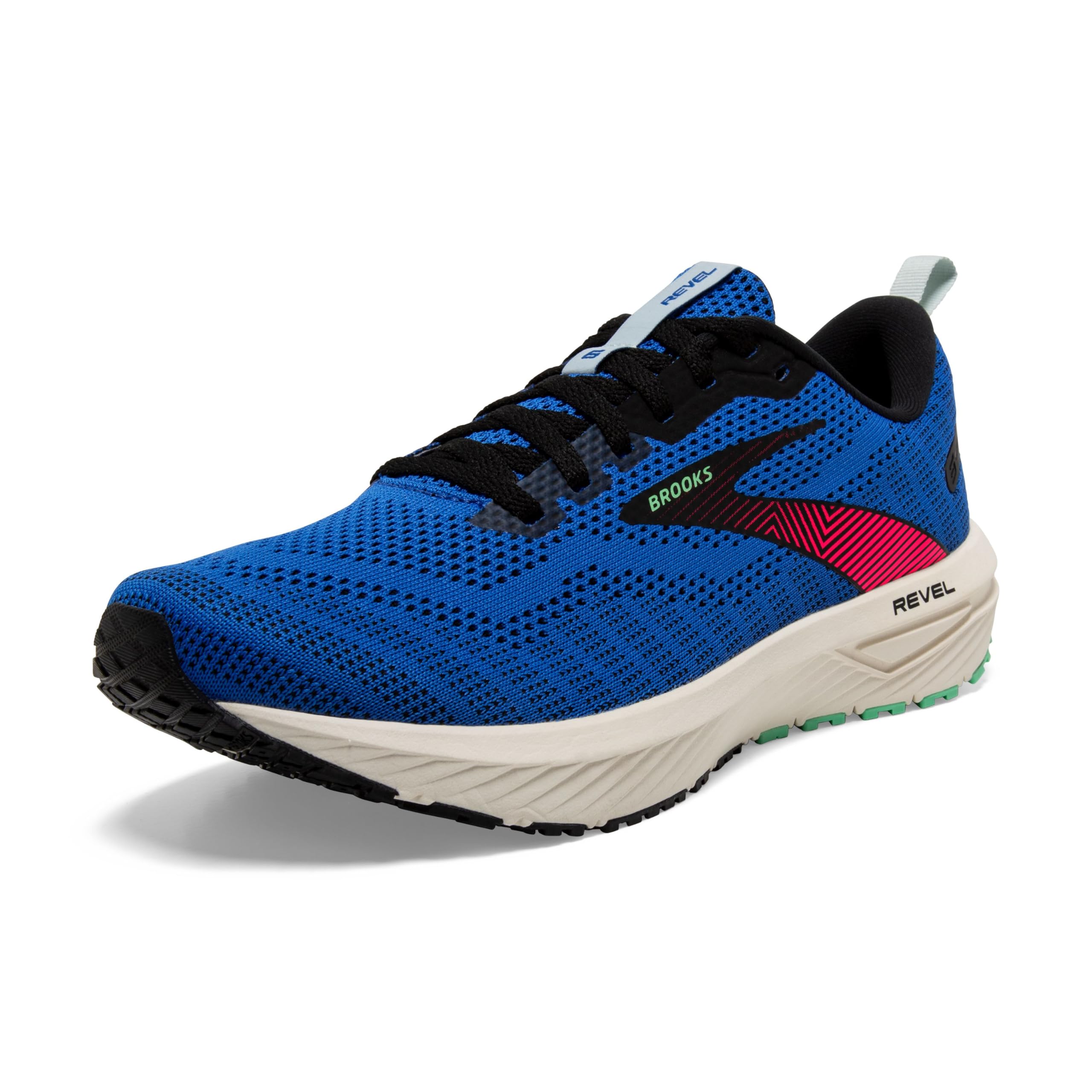 Brooks Revel 6 Men Road Running Shoes Mesh Victoria Blue Black Spring Bud Lightweight
