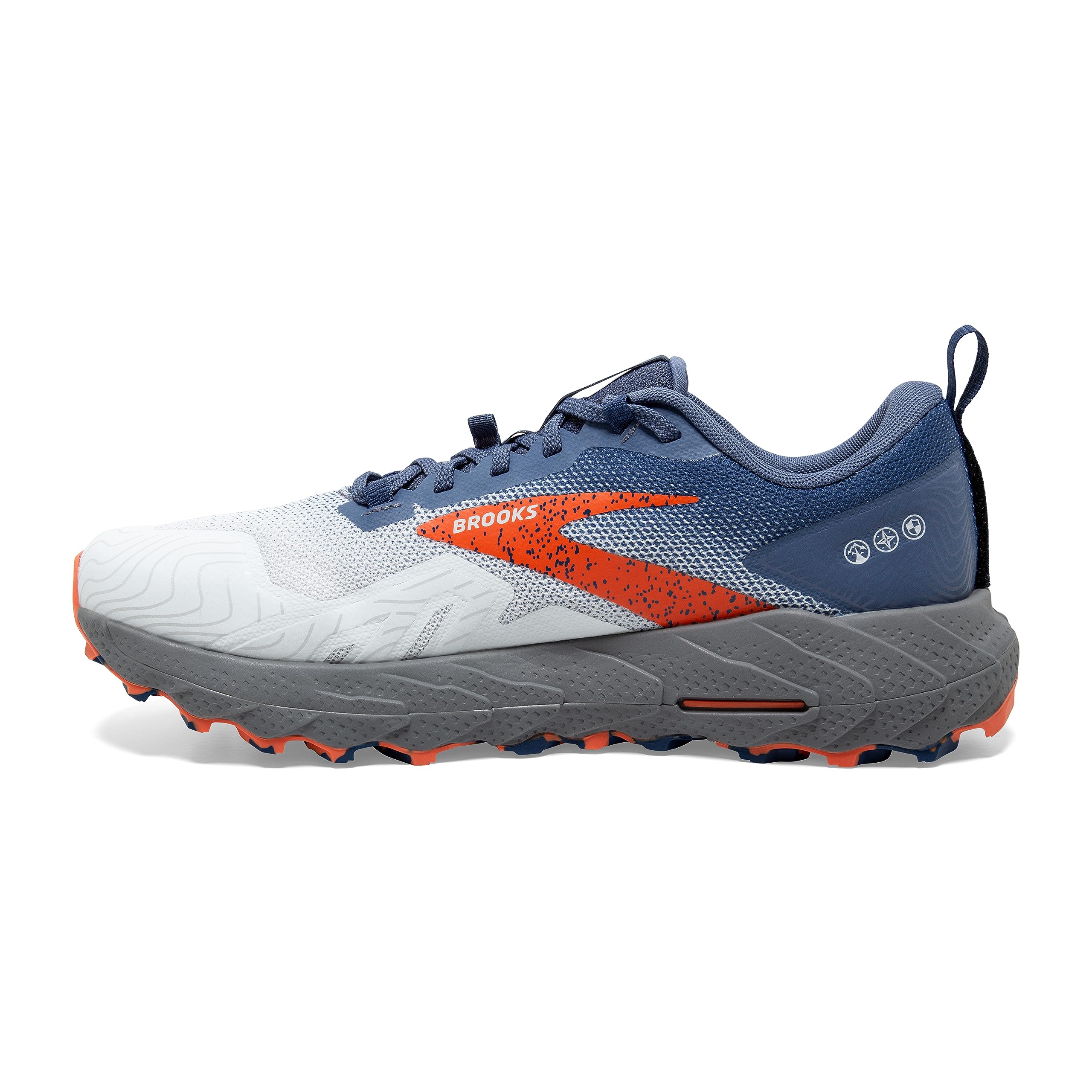Brooks Men Cascadia 17 Running Shoes Mesh Blue Navy Firecracker