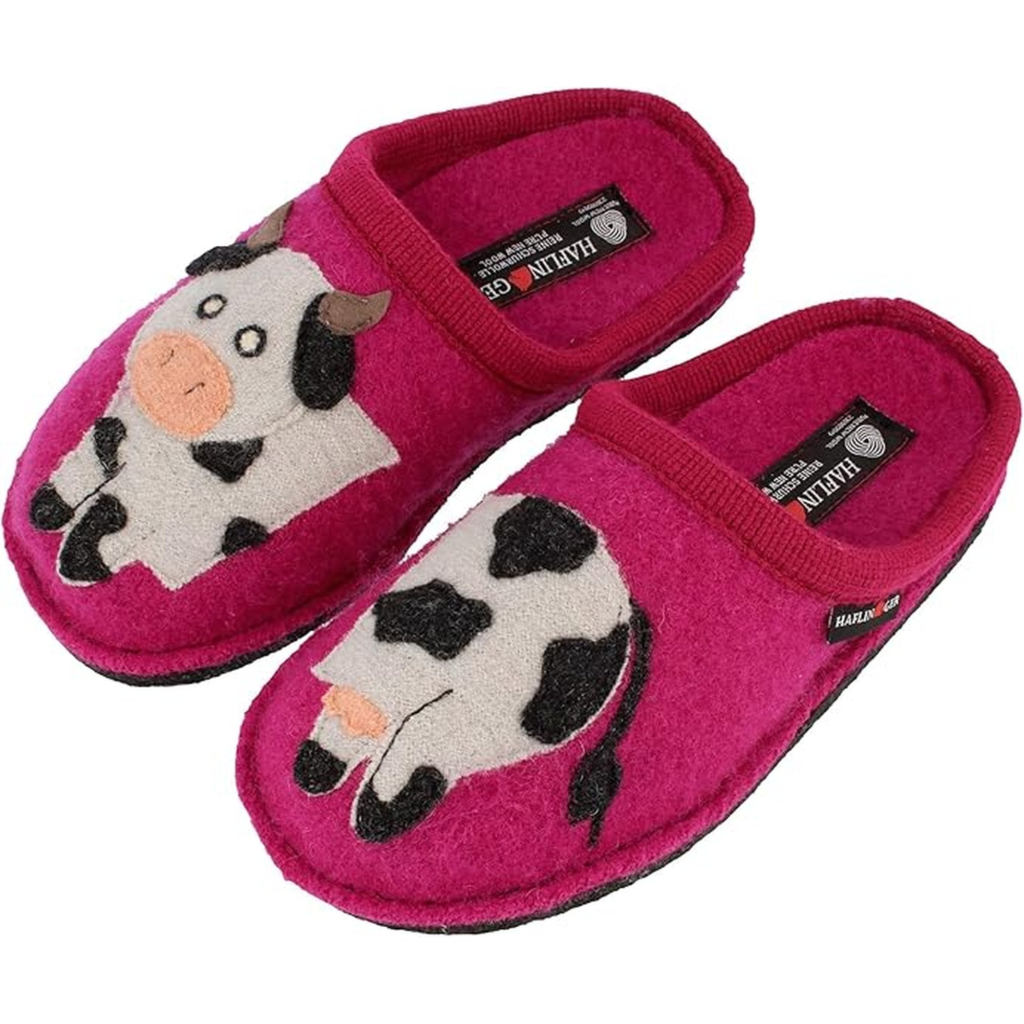 Haflinger Flair Molly Cow Animals Clogs Mules Slippers Wool Felt House Shoes Indoor Outdoor