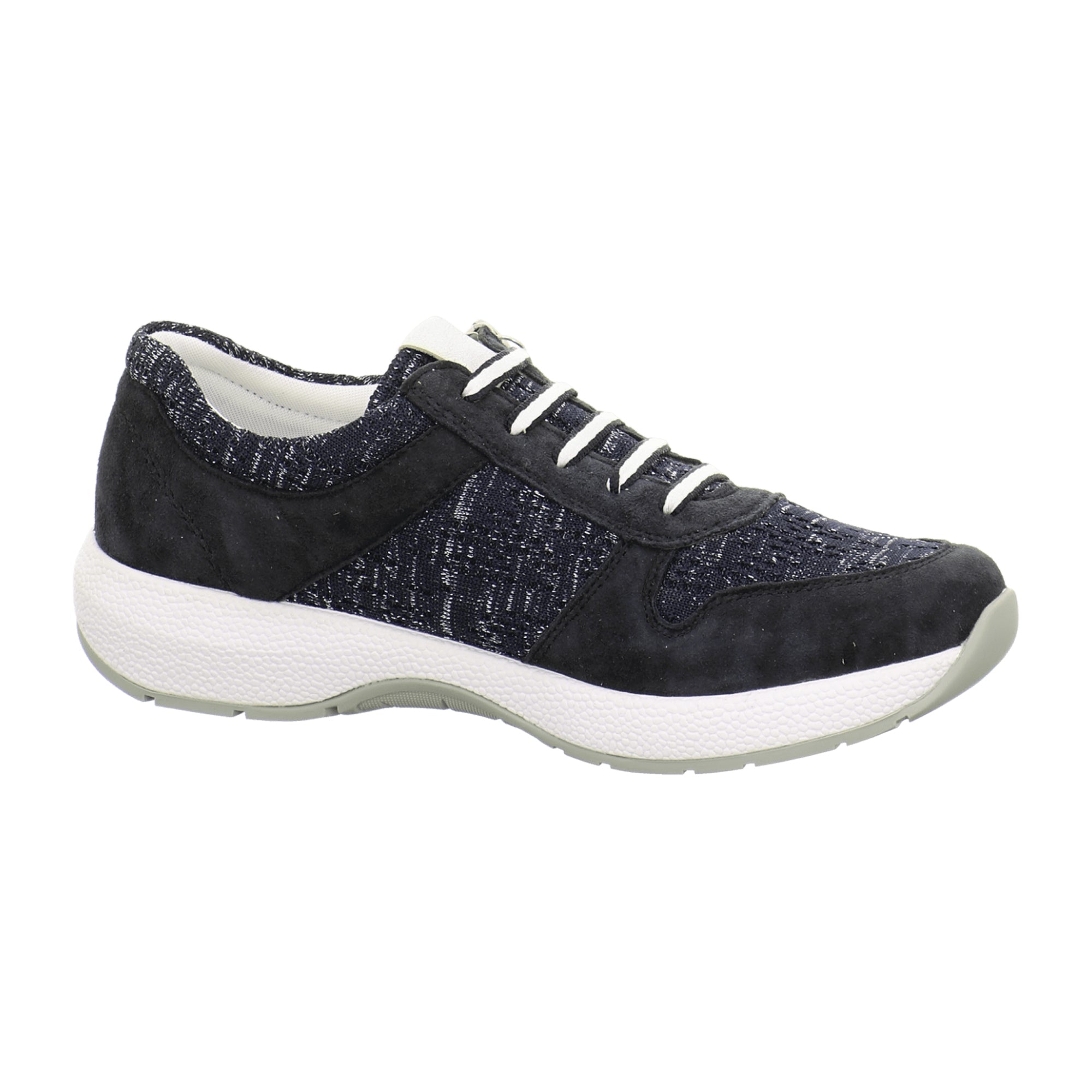 Remonte Blue Comfort Lace-Up Shoes for Women Leather Upper Rubber Sole