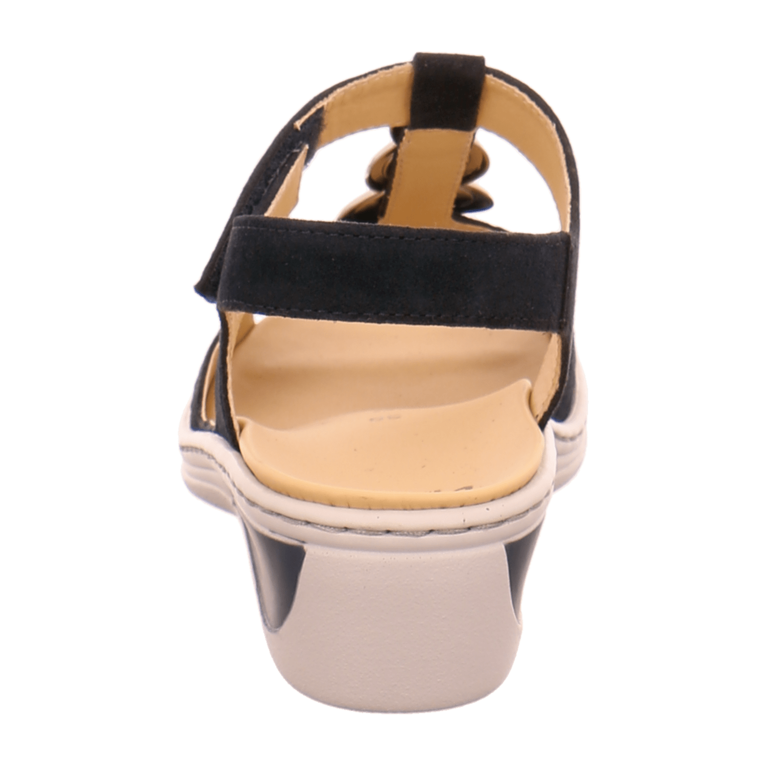 ARA COLMAR Women's T-Bar Sandals in Blue Nubuck Leather with Hook-and-Loop Closure