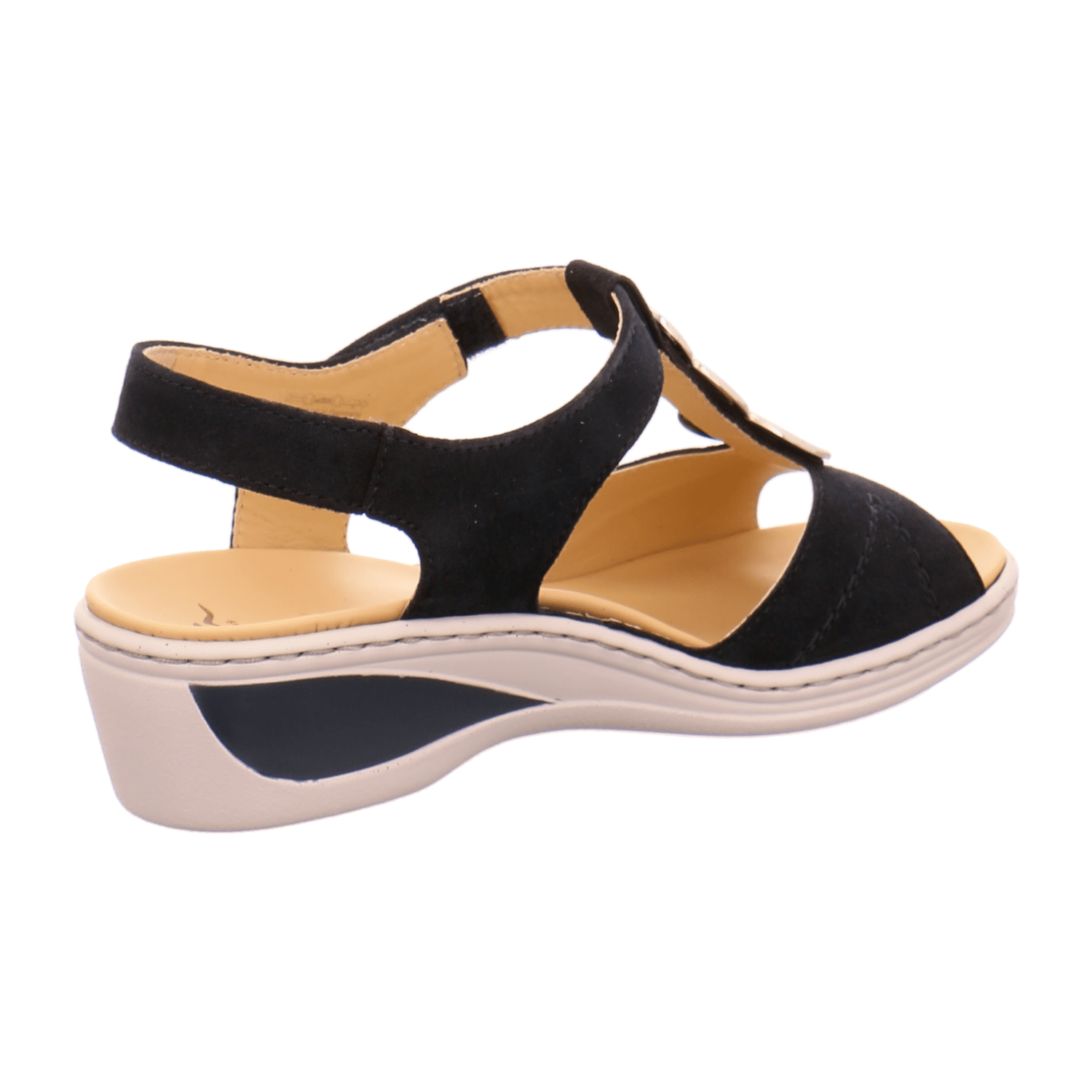 ARA COLMAR Women's T-Bar Sandals in Blue Nubuck Leather with Hook-and-Loop Closure