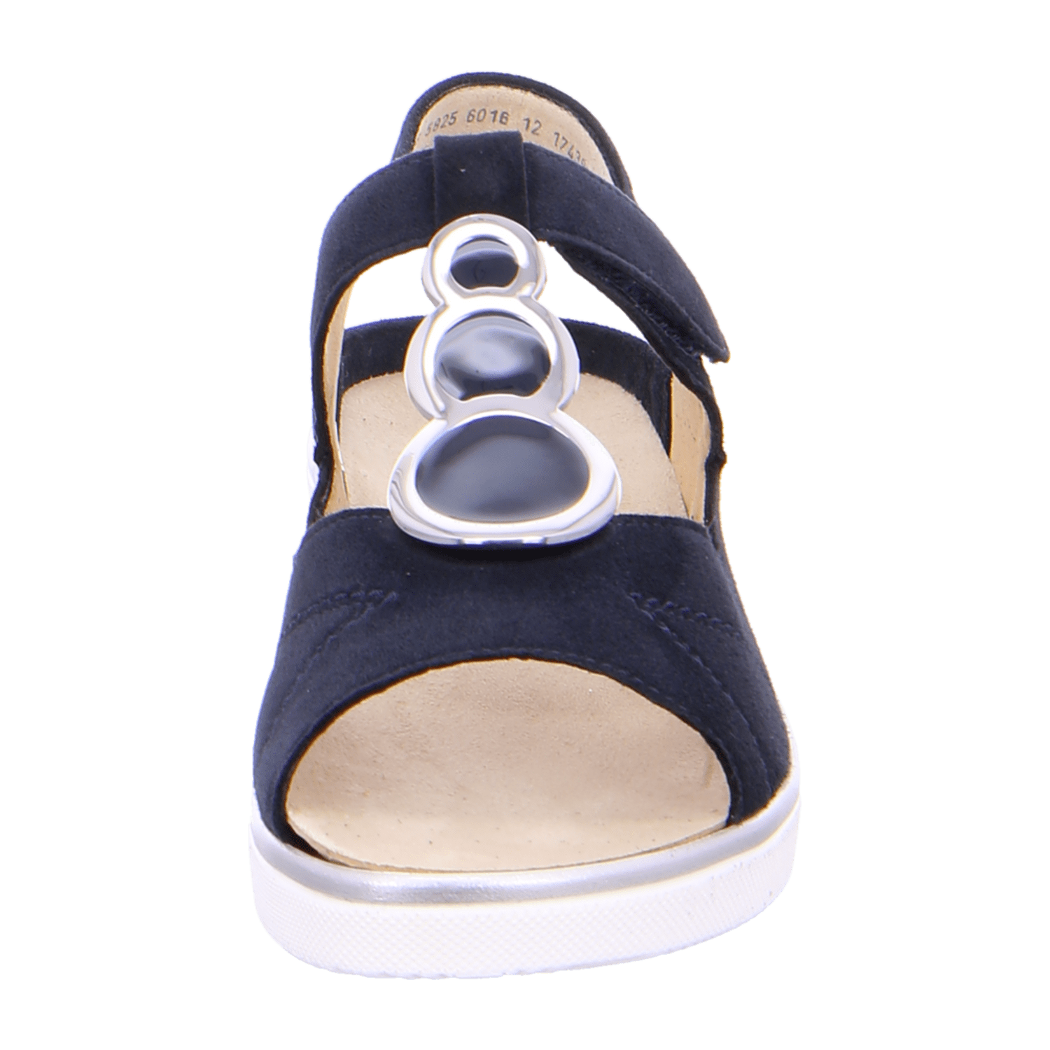 ARA COURTYARD Women's T-Bar Shoes in Blue Suede with Hook-and-Loop Fastening