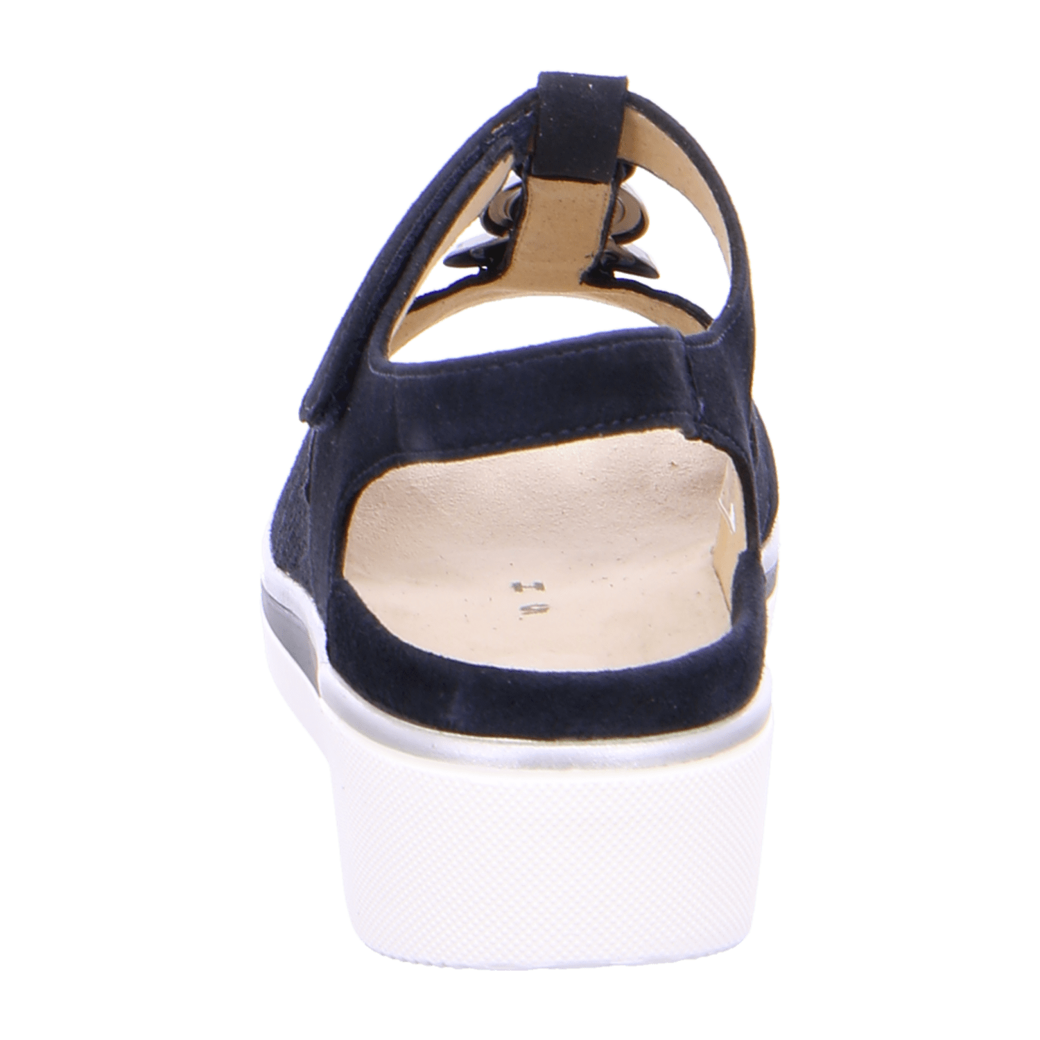 ARA COURTYARD Women's T-Bar Shoes in Blue Suede with Hook-and-Loop Fastening