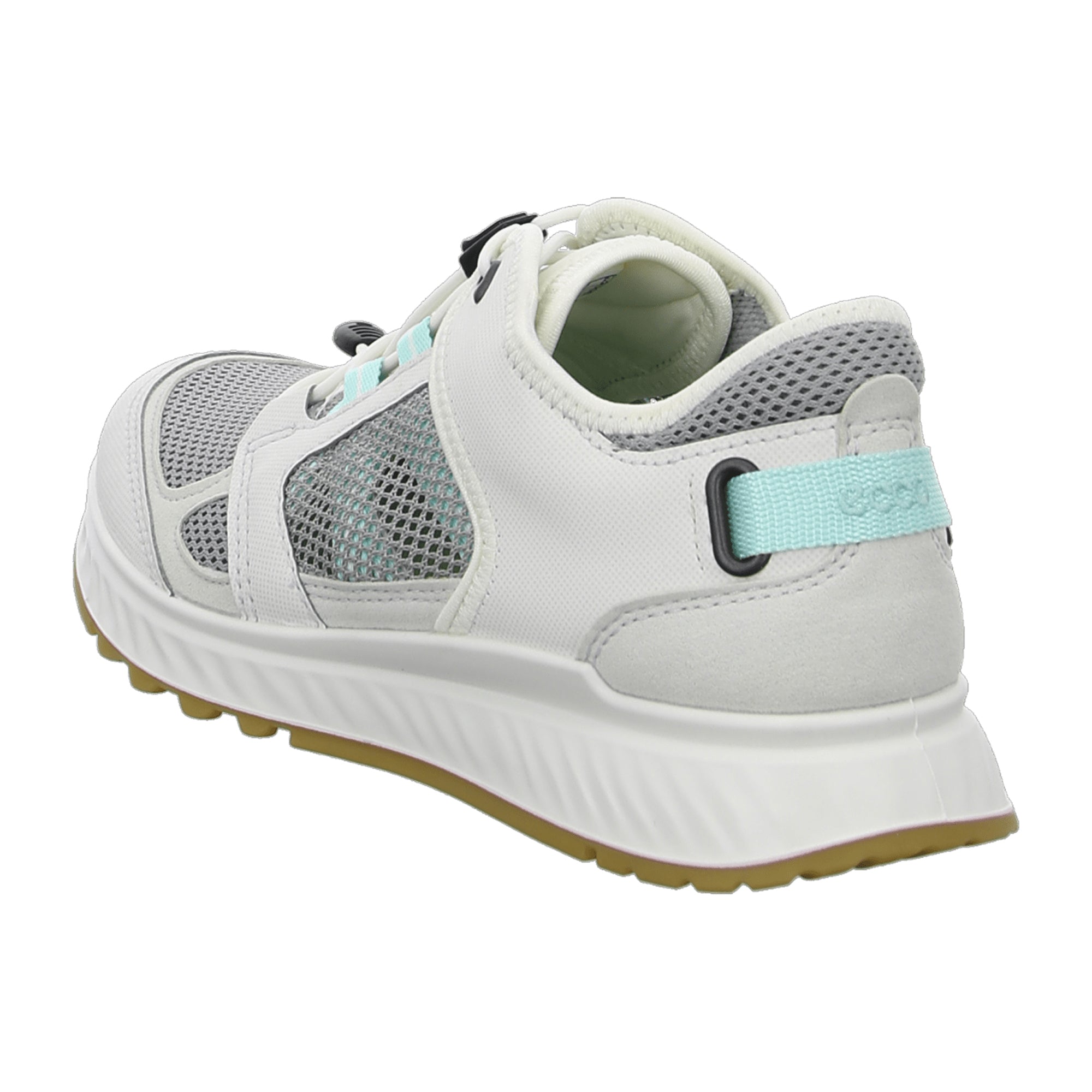 Ecco Exostride W Slip-On Casual Sneakers for Women - Lightweight & Orthotic Friendly, White/Turquoise