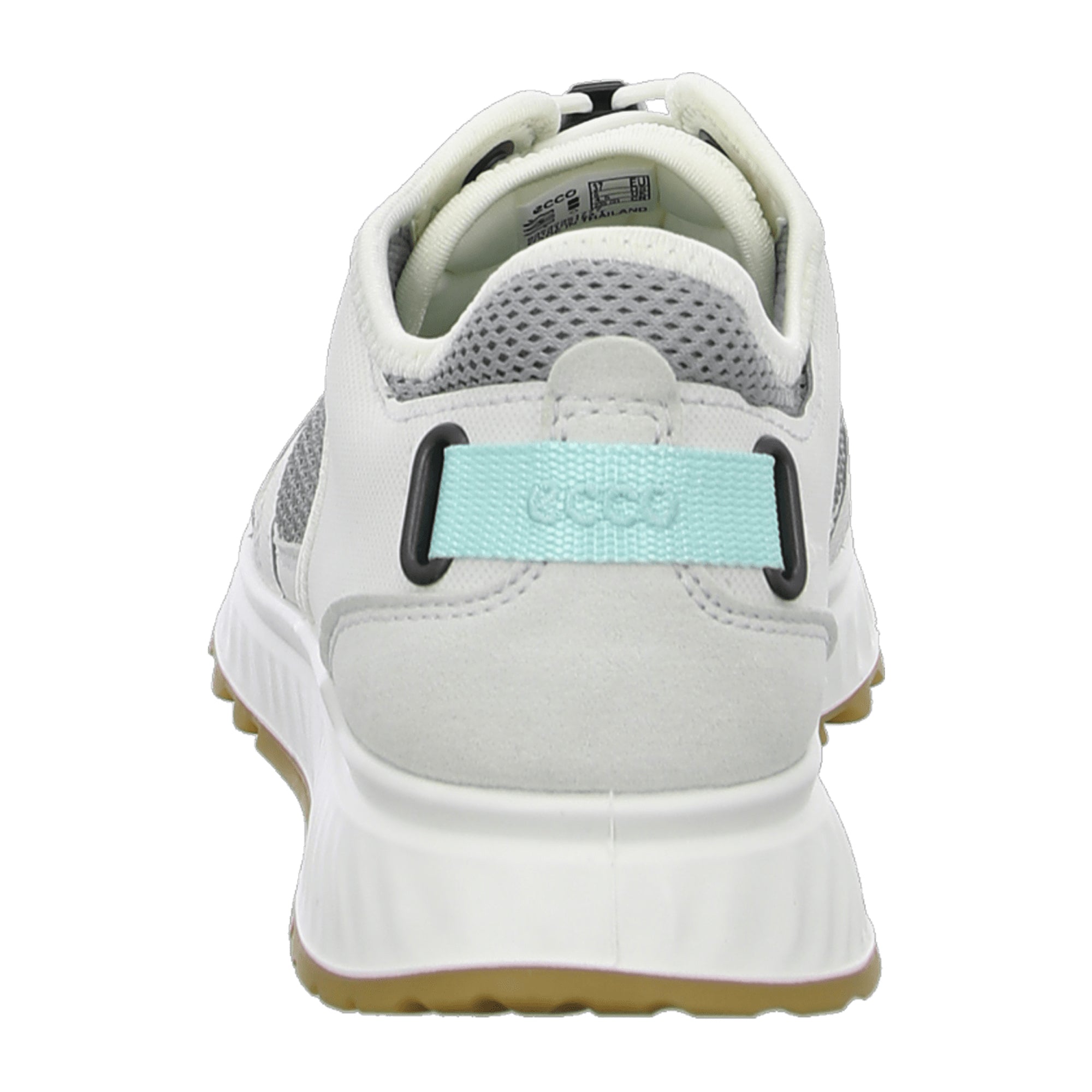 Ecco Exostride W Slip-On Casual Sneakers for Women - Lightweight & Orthotic Friendly, White/Turquoise
