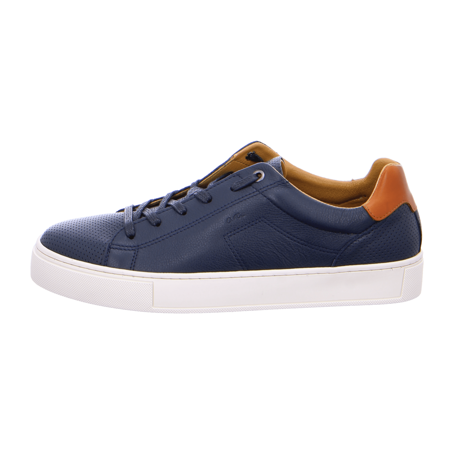 ARA MPard Highsoft Men's Lace-Up Shoes in Smooth Leather, Brown, Low-Top Style, Cold-Weather Lined, Rubber Sole