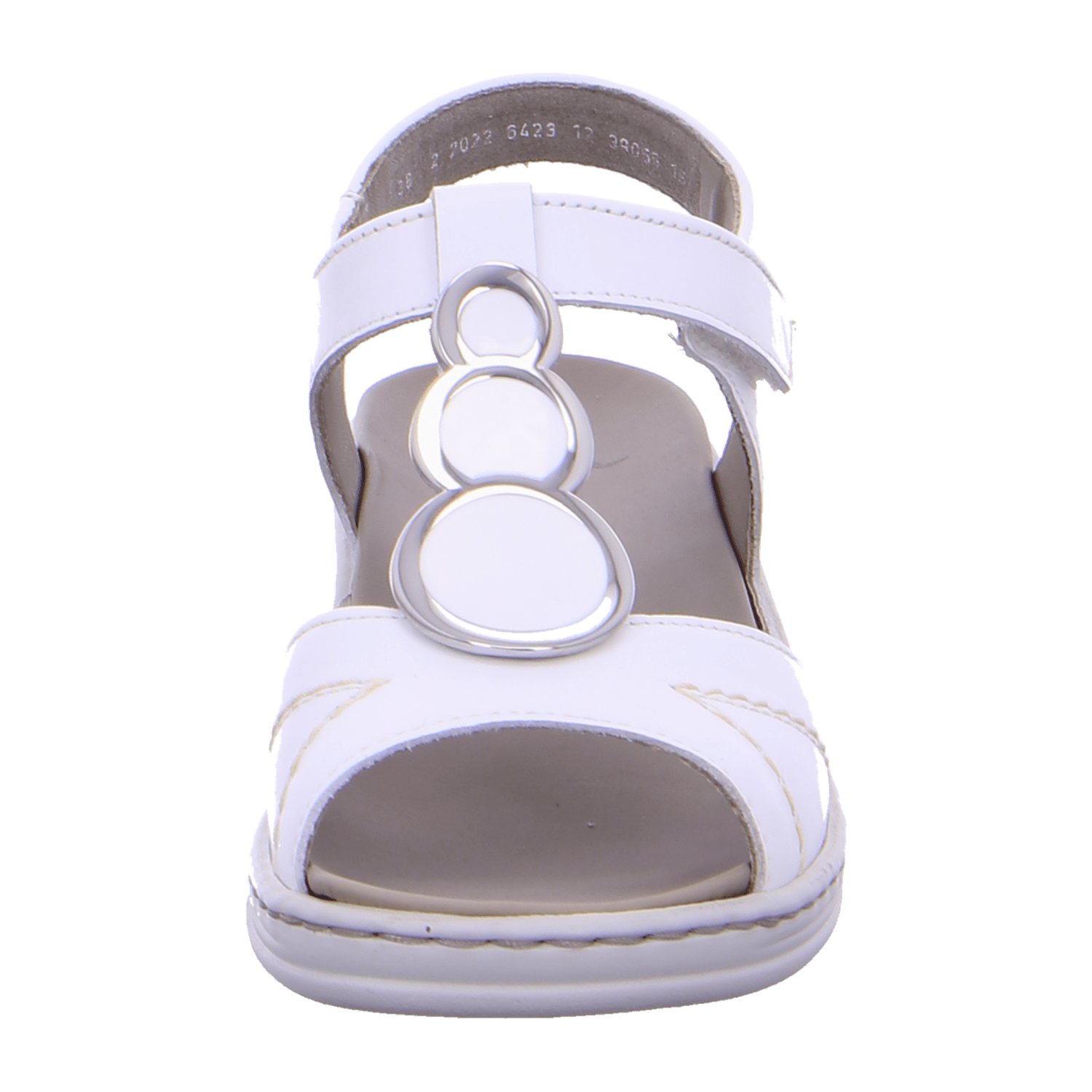 ARA COLMAR Women's T-Strap Sandals in Smooth Leather with Hook-and-Loop Fastening in White