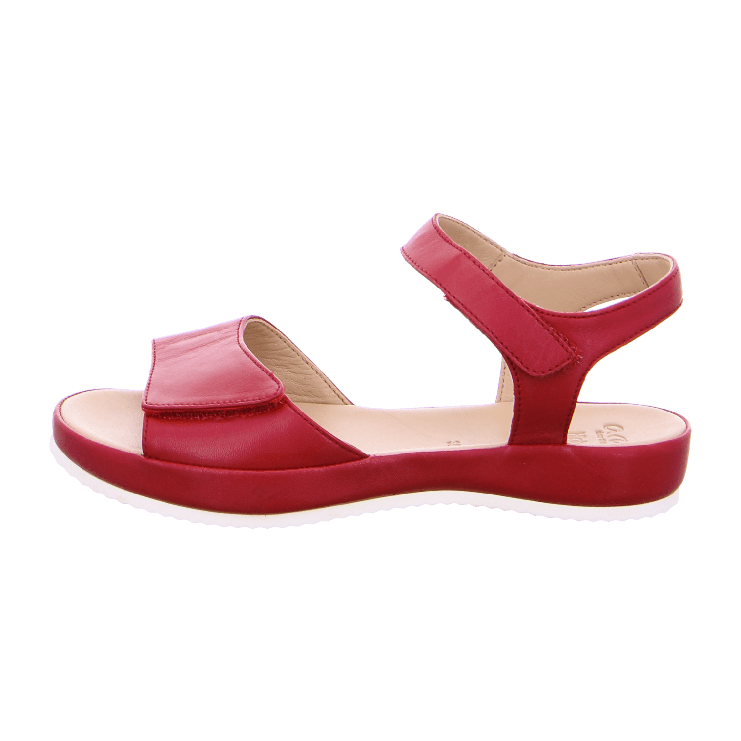 ARA Women's Red Smooth Leather Open-Toe Pantolette with Leather Lining