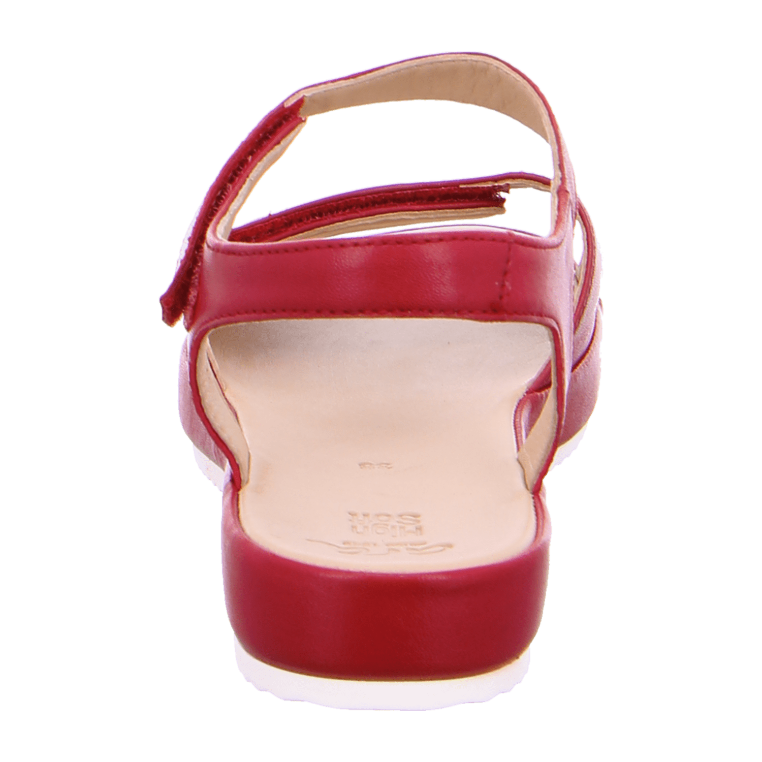 ARA Women's Red Smooth Leather Open-Toe Pantolette with Leather Lining