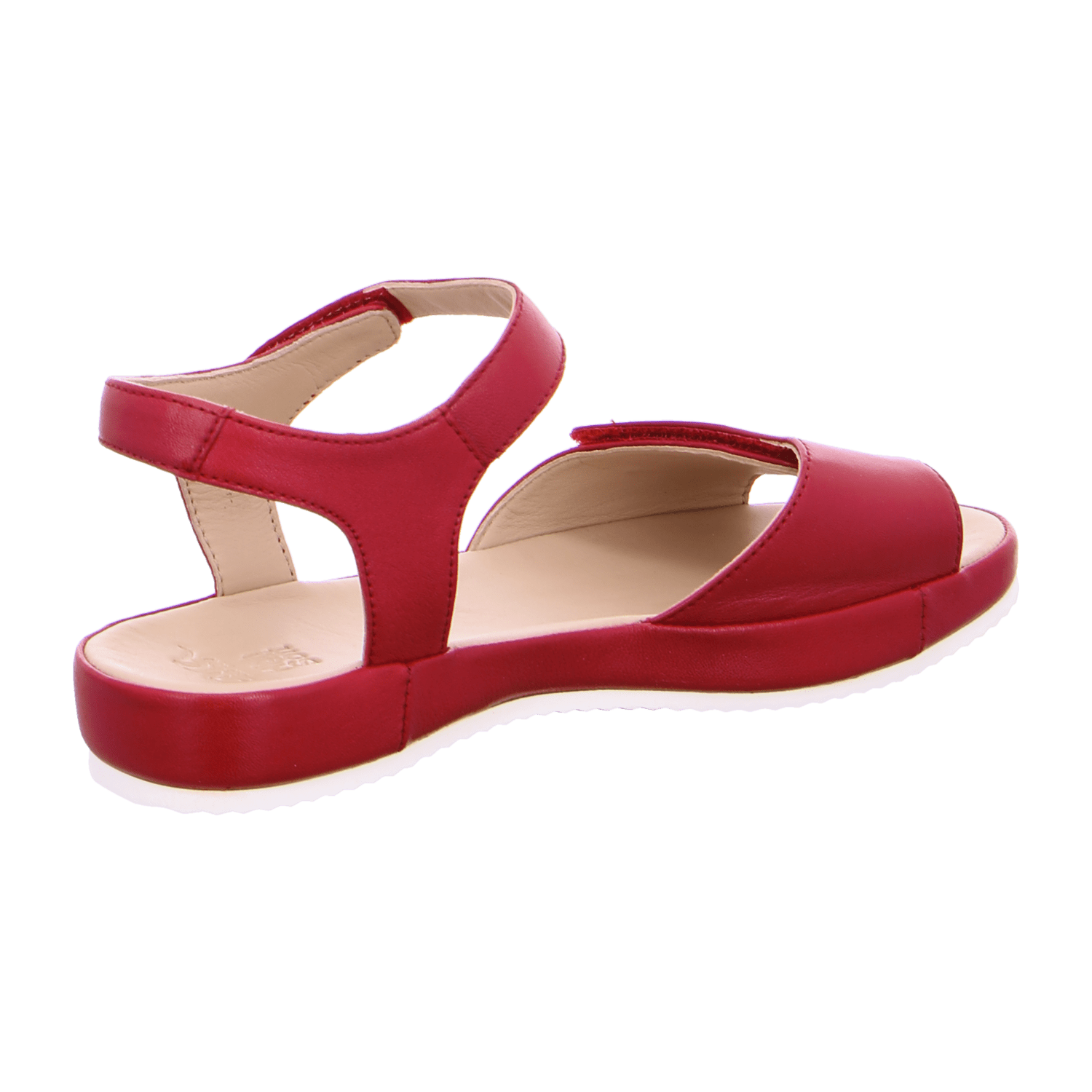 ARA Women's Red Smooth Leather Open-Toe Pantolette with Leather Lining