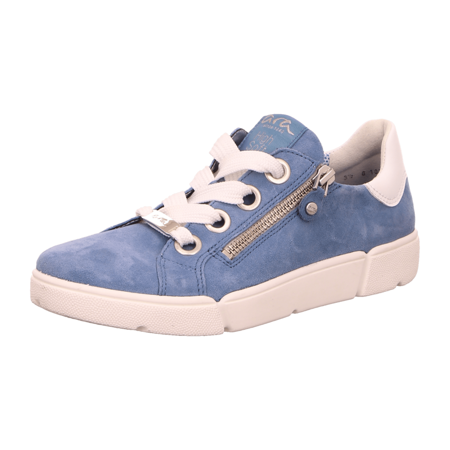 ARA Women's Blue Suede Oxford Shoes with Closed Toe and Cold-Weather Lined Interior