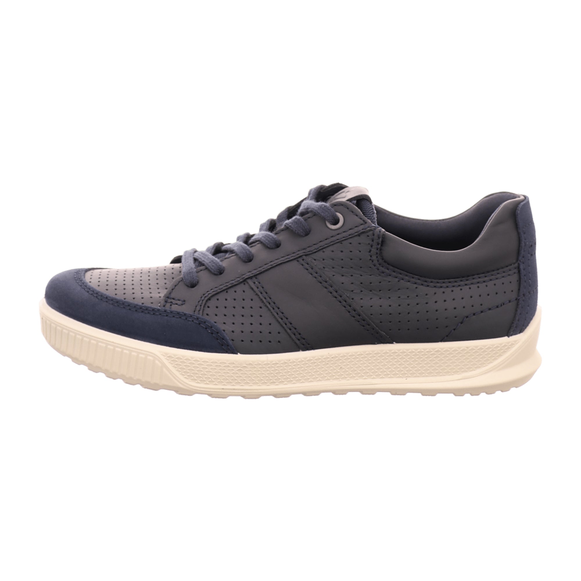 Ecco Byway Men's Blue Lace-Up Casual Shoe, Durable Leather & Textile