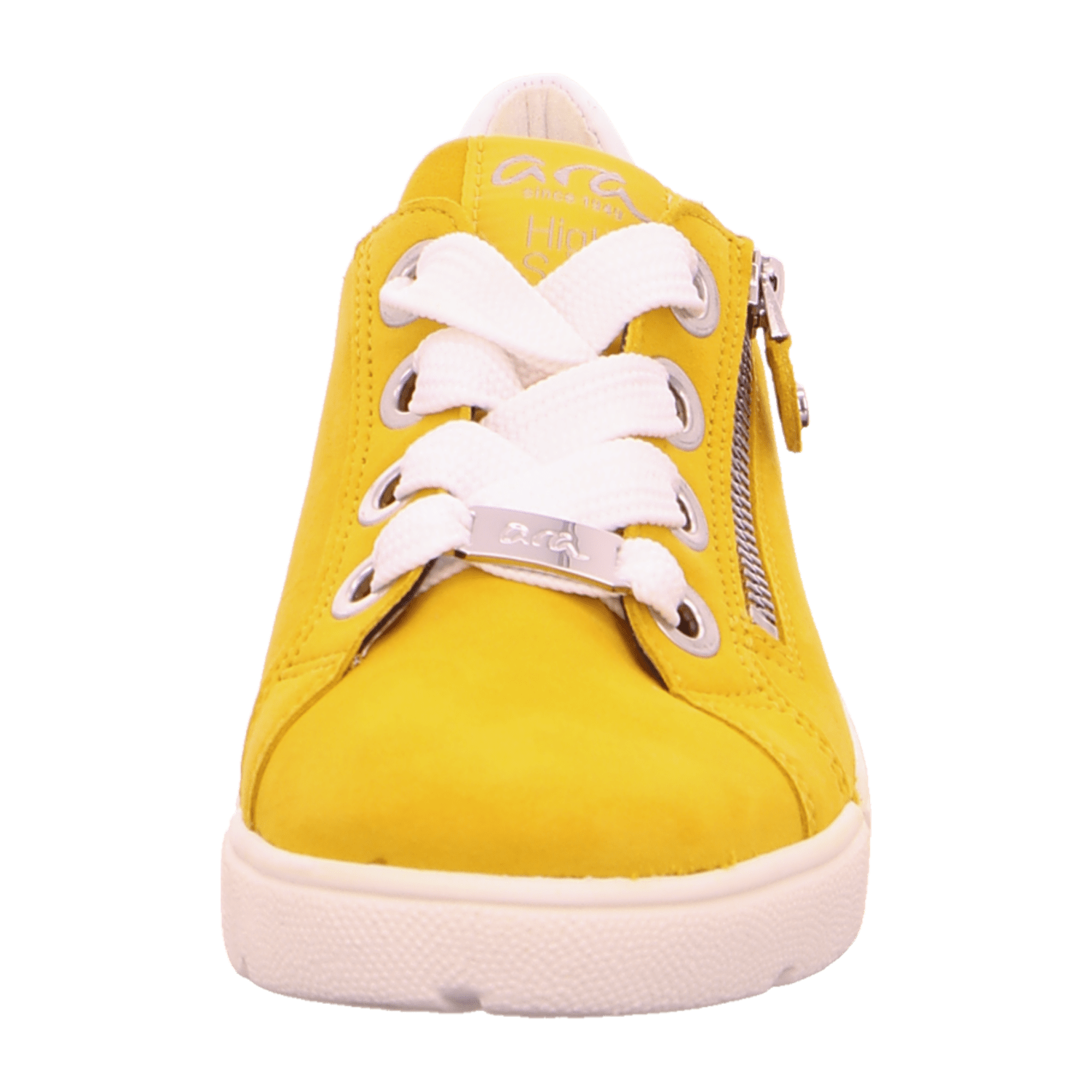 ARA Women's Suede Lace-Up Shoe in Yellow with Closed Toe and Cold-Weather Lined Interior