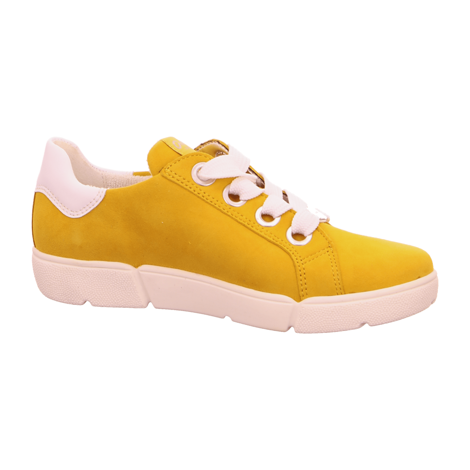 ARA Women's Suede Lace-Up Shoe in Yellow with Closed Toe and Cold-Weather Lined Interior