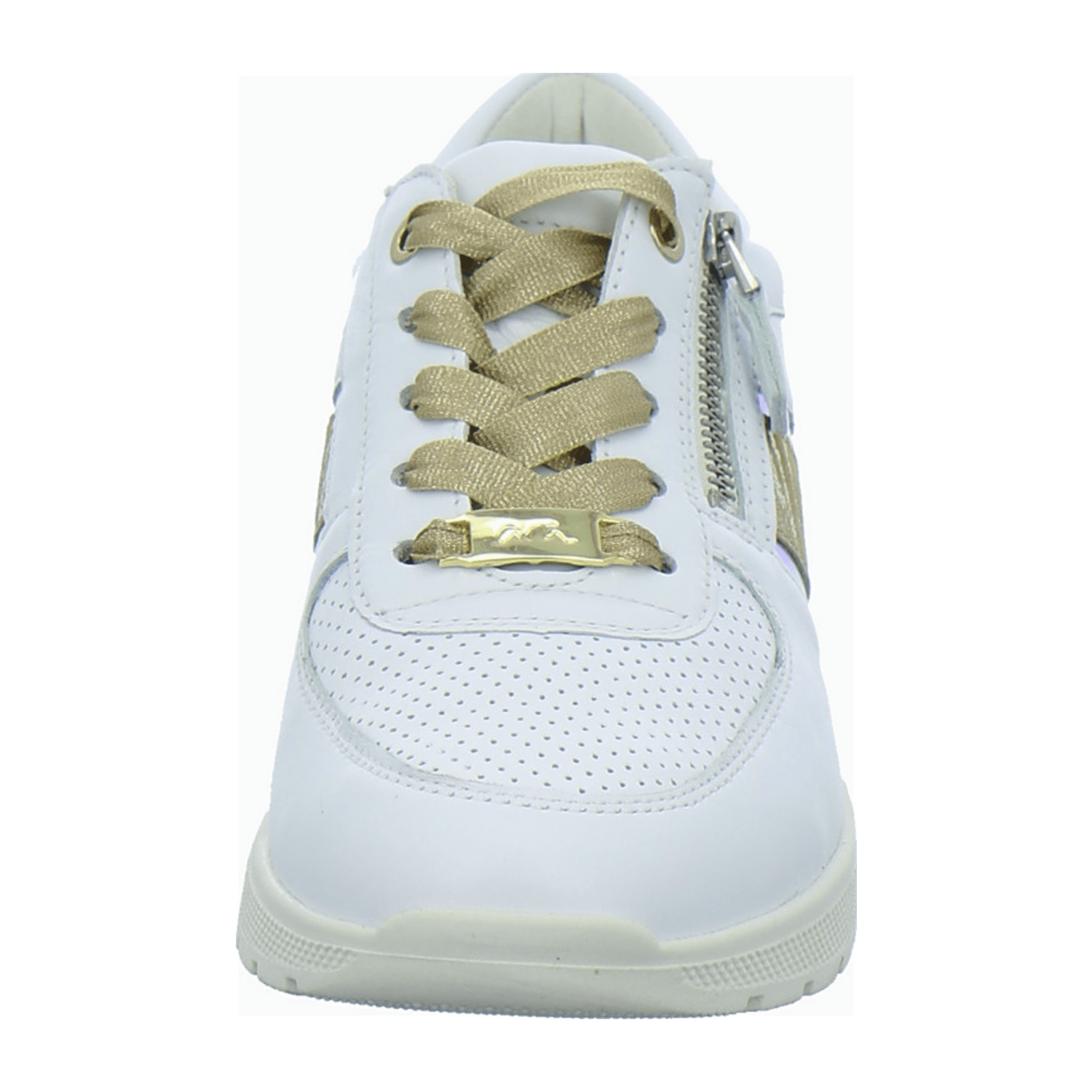 ARA Women's White Smooth Leather Lace-Up Shoes with EVA Sole - Low-Top Style with Closed Toe and Lining