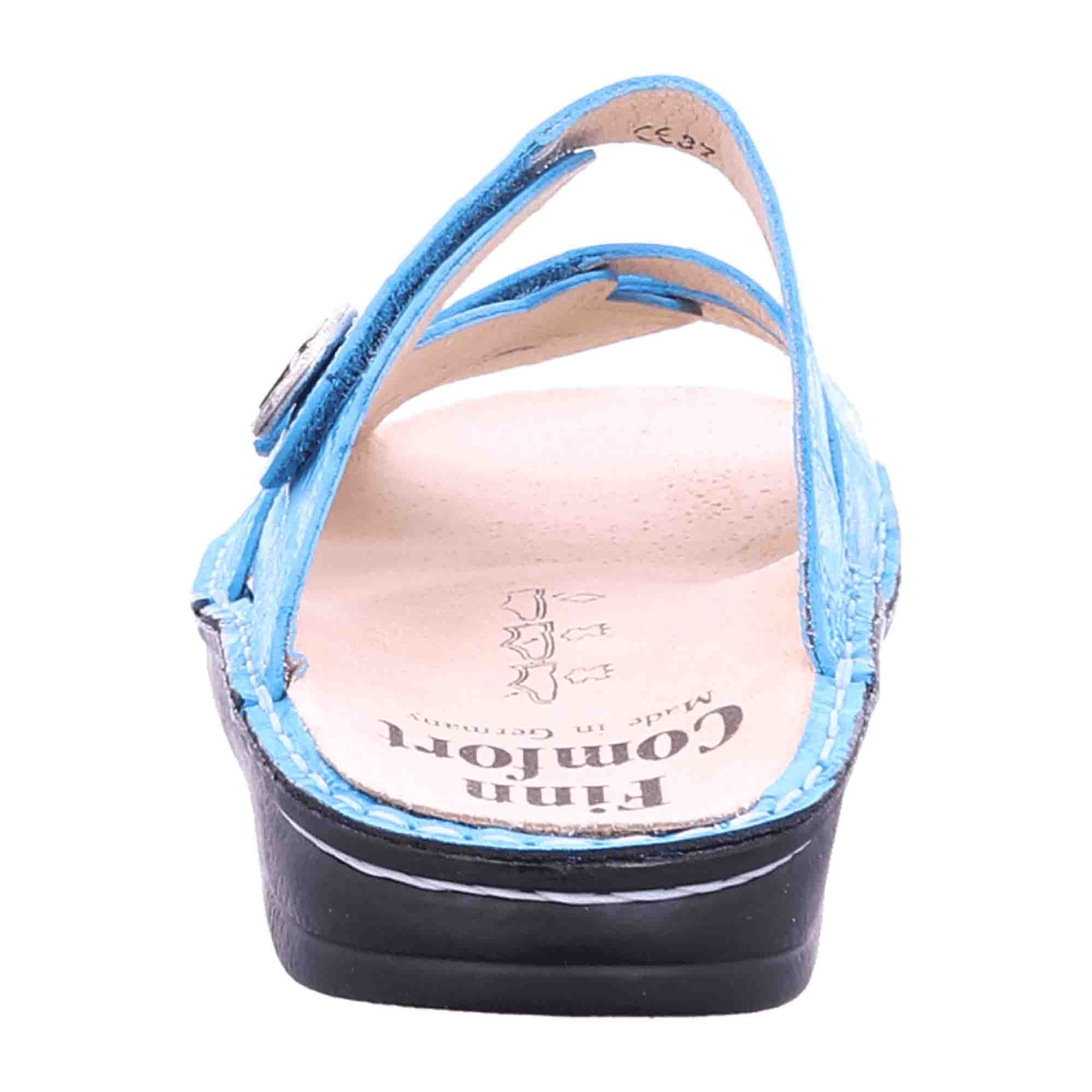 Finn Comfort Women's Comfortable Slip-On Sandals, Stylish Blue