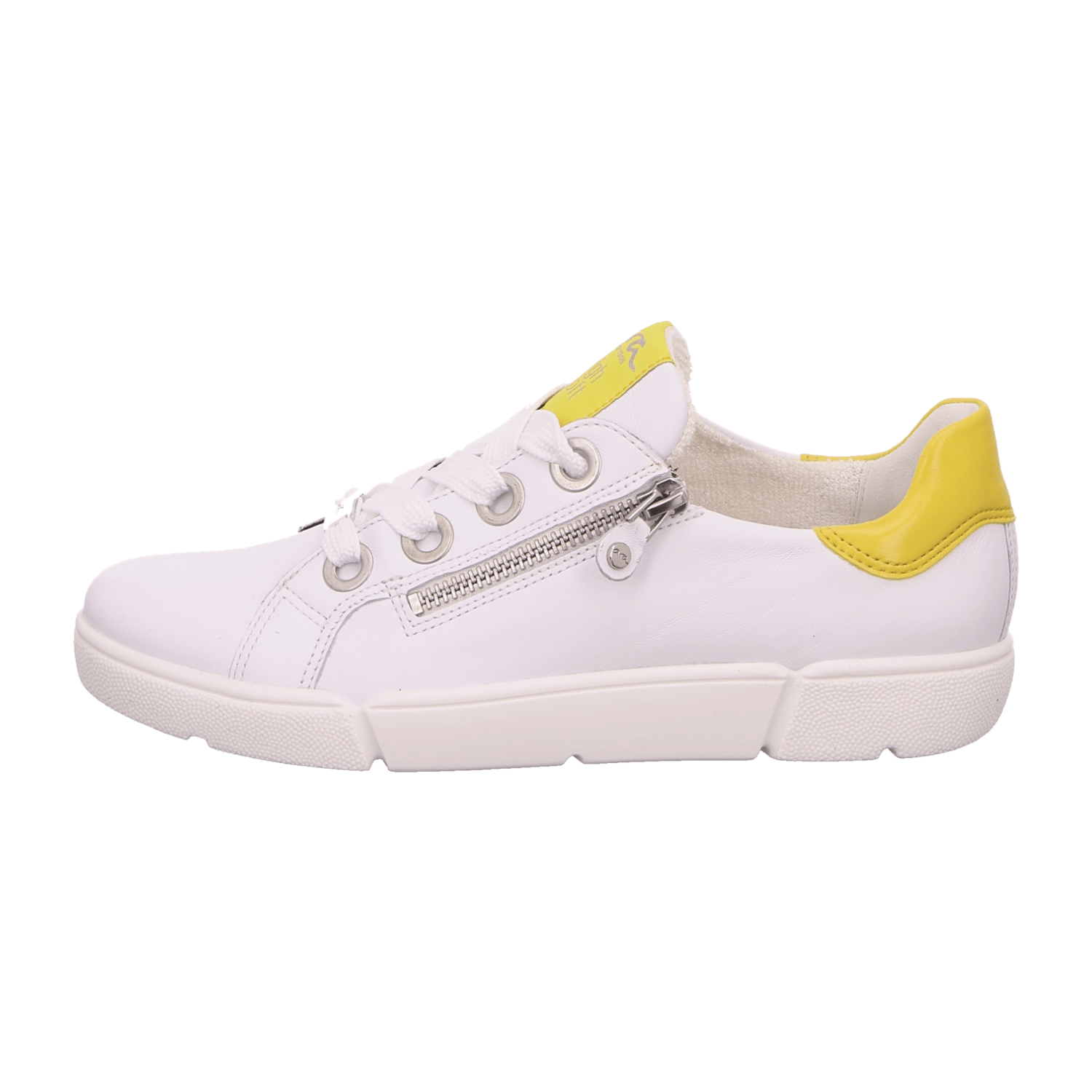 ARA Women's Smooth Leather Lace-Up Sneakers in White