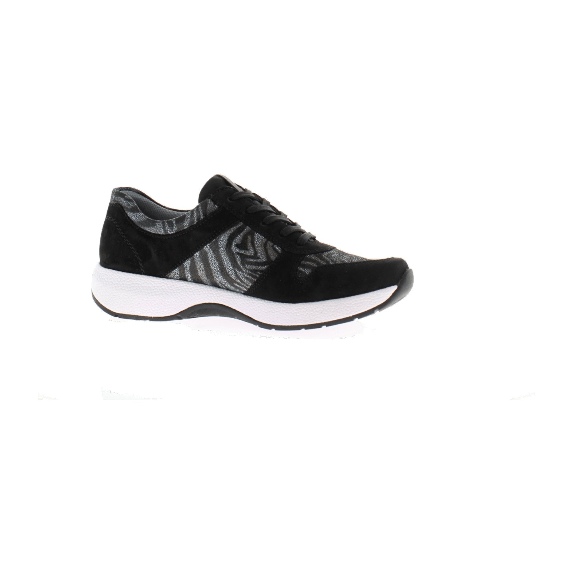 Remonte Talamon Black Graphic Women's Shoes with Zip and Wedge Heel