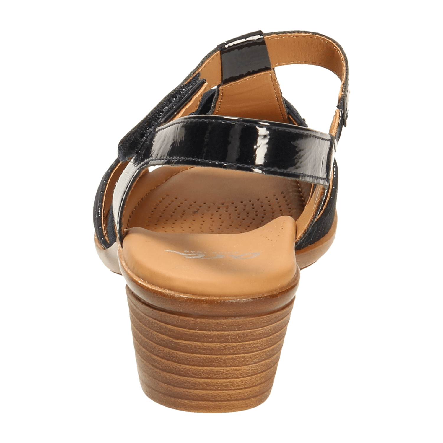 ARA LUGANO Women's Sandals Blue Leather with Hook-and-Loop Strap and Open Toe