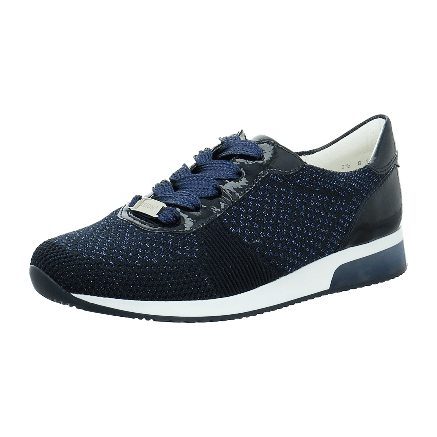 ARA LISBON Women's Lace-Up Shoes Patent Leather Blue Low Top Style Round Toe Cold Weather Lined