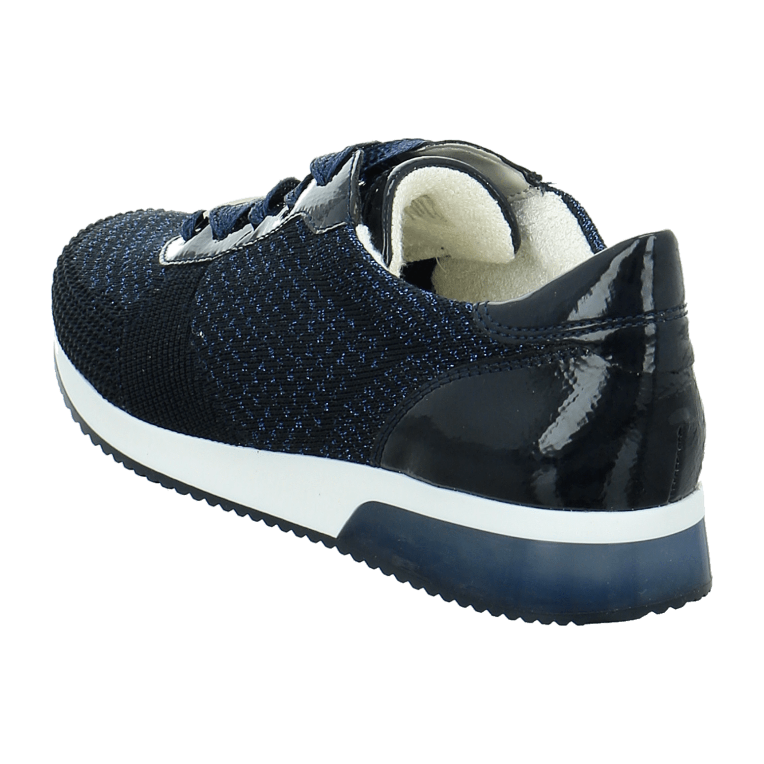 ARA LISBON Women's Lace-Up Shoes Patent Leather Blue Low Top Style Round Toe Cold Weather Lined