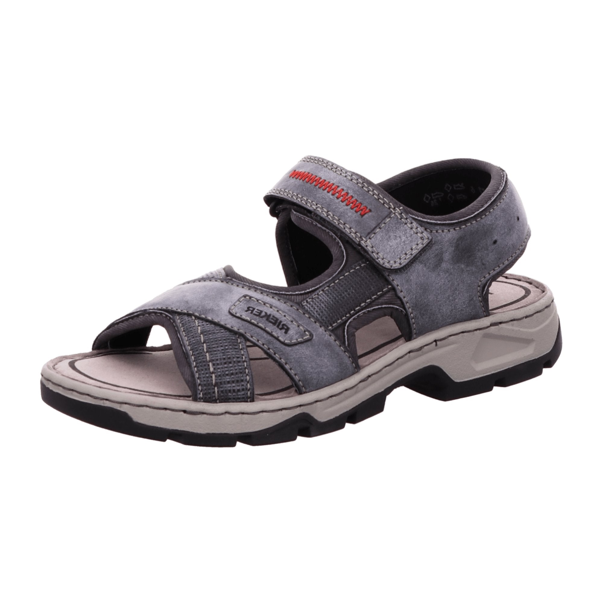 Rieker Women's Grey Sandalette with Velcro - Comfortable and Stylish Summer Shoes