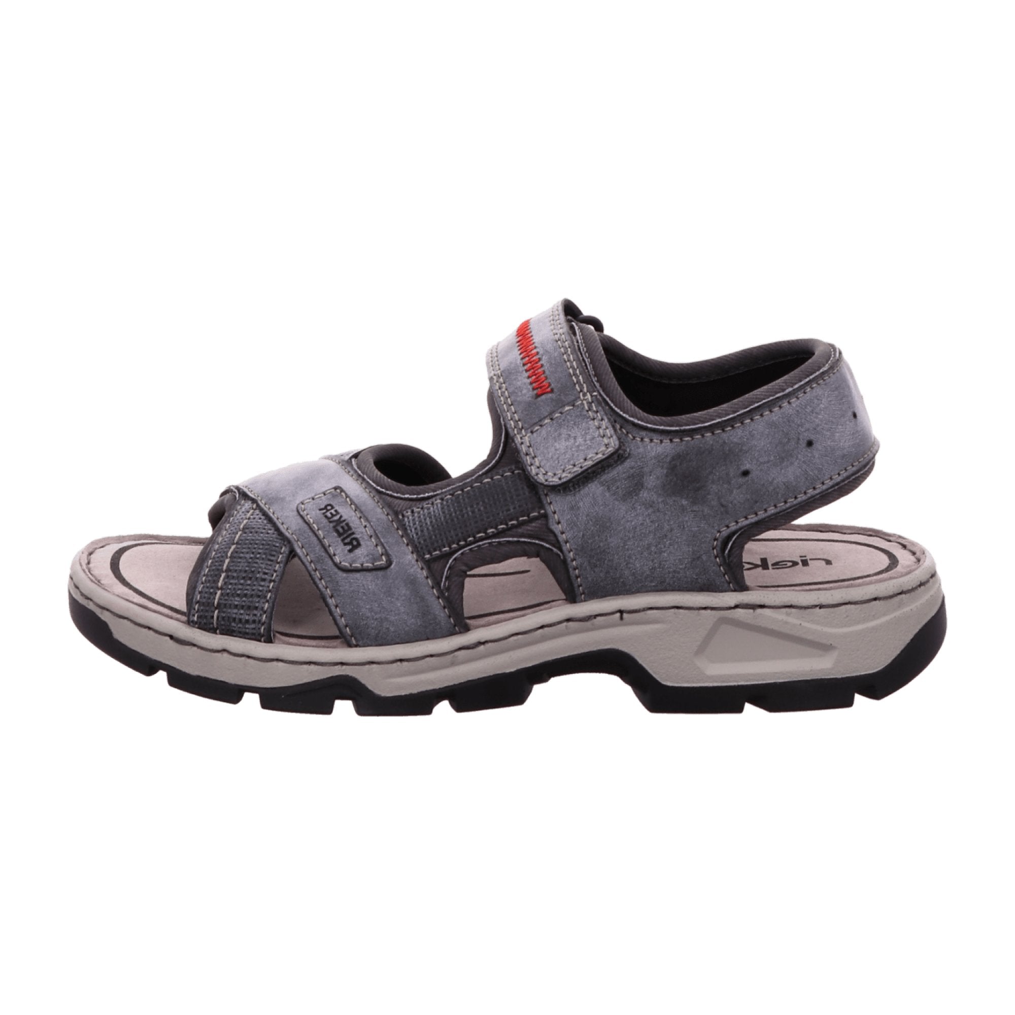 Rieker Women's Grey Sandalette with Velcro - Comfortable and Stylish Summer Shoes