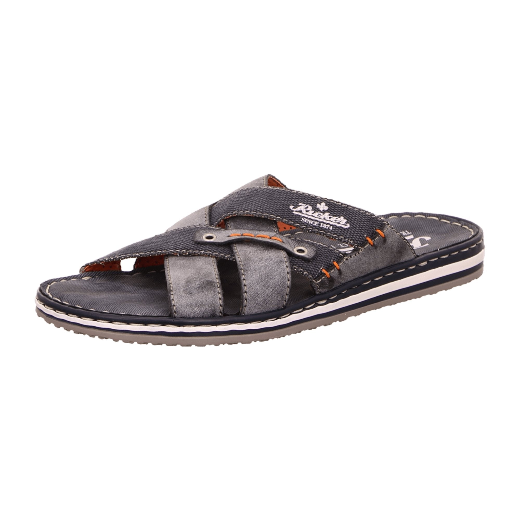 Rieker Blue Slip-On Sandals Comfortable Lightweight Shock Absorbing Sole