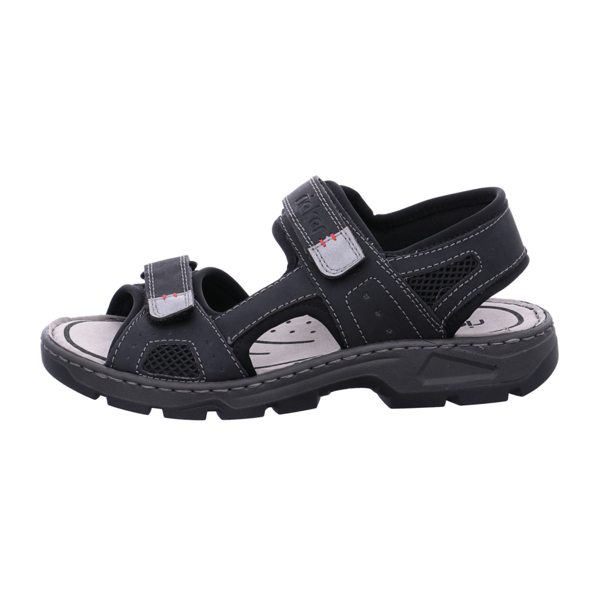 Rieker Black Trekking Sandals with Velcro Strap Comfortable Lightweight Sole